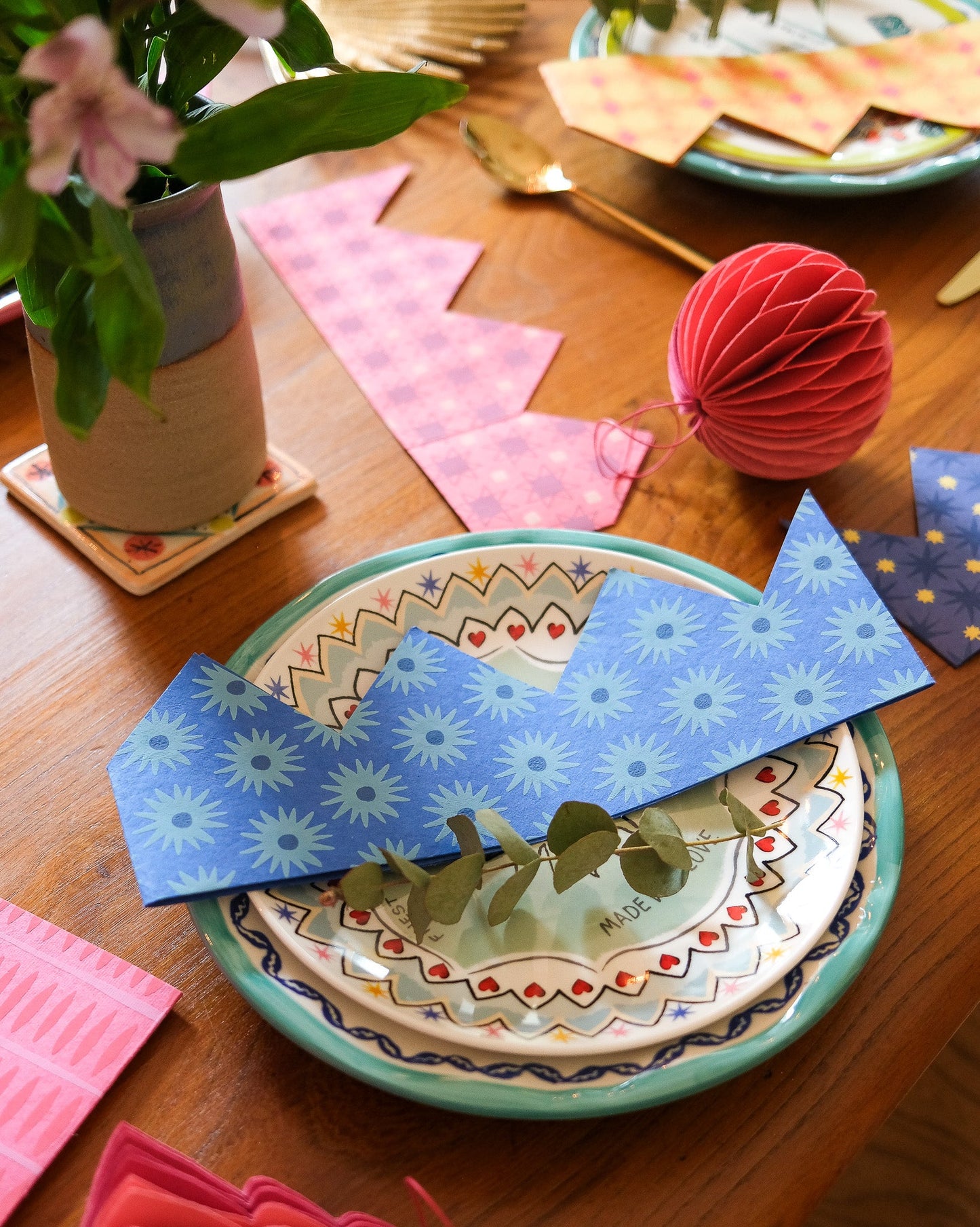 Blue & Yellow Paper Crowns