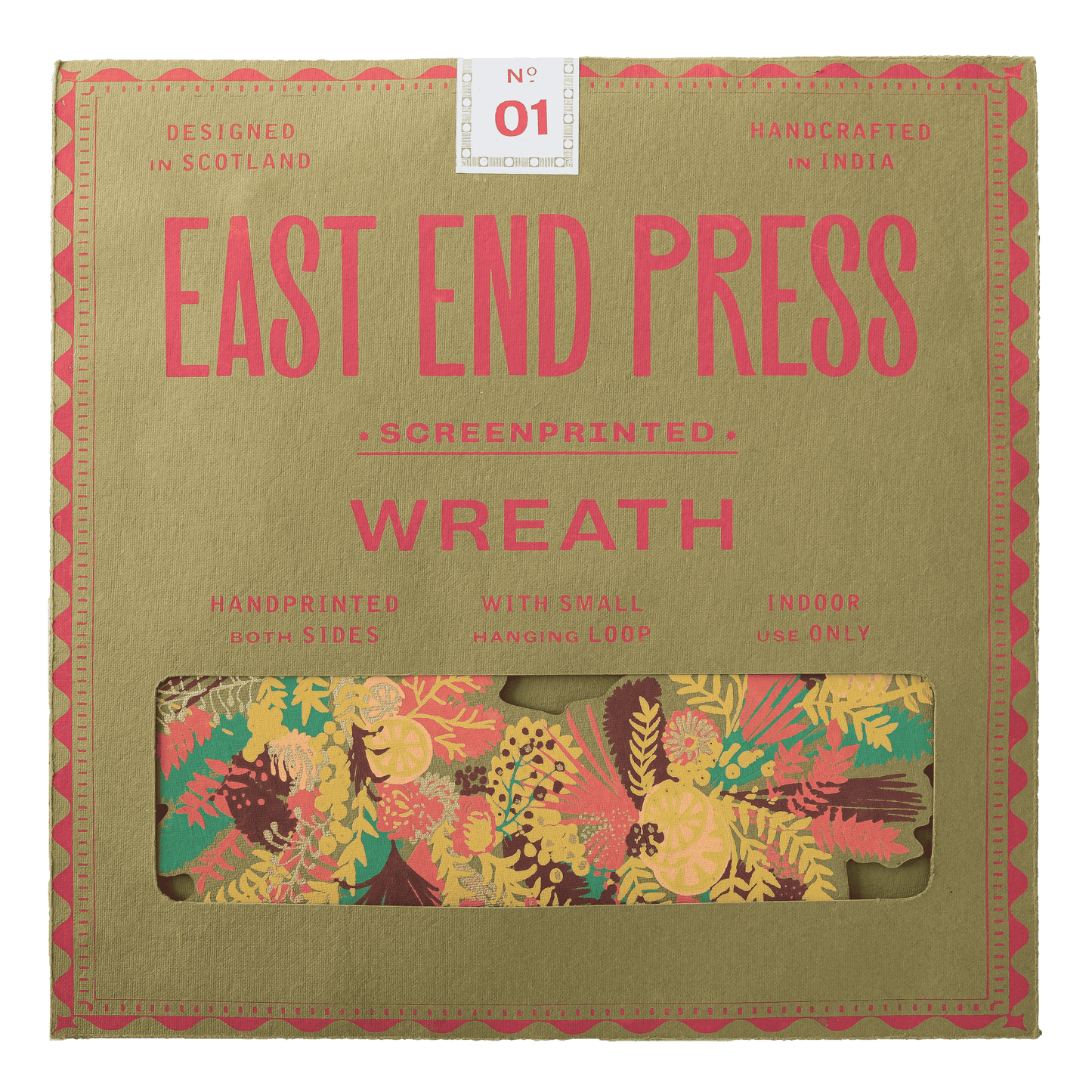 Winter Blooms Cotton Board Wreath
