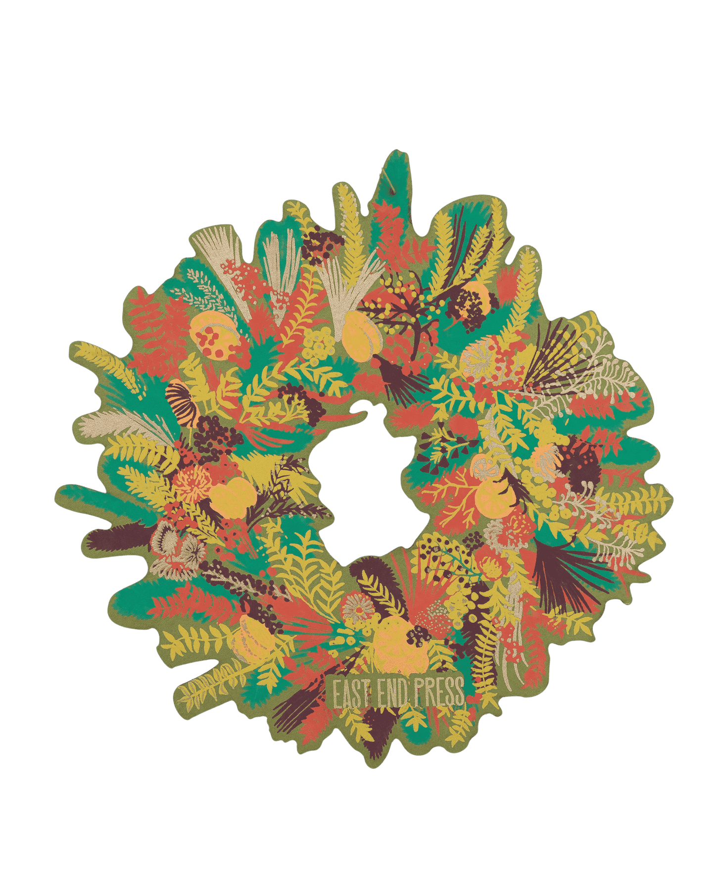 Winter Blooms Cotton Board Wreath