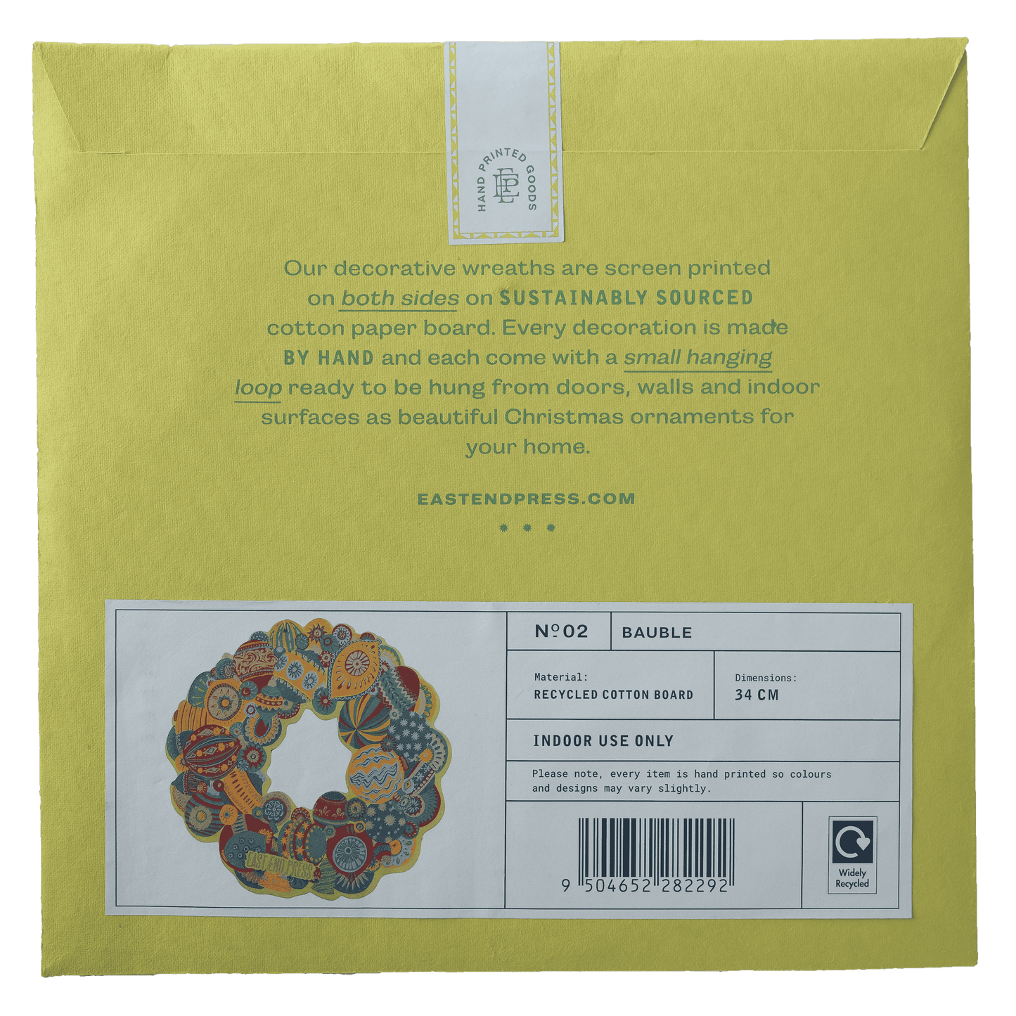 Bauble Cotton Board Wreath