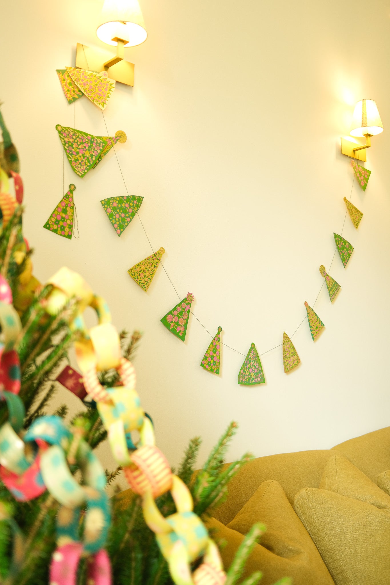 Midcentury Trees Sewn Garland
