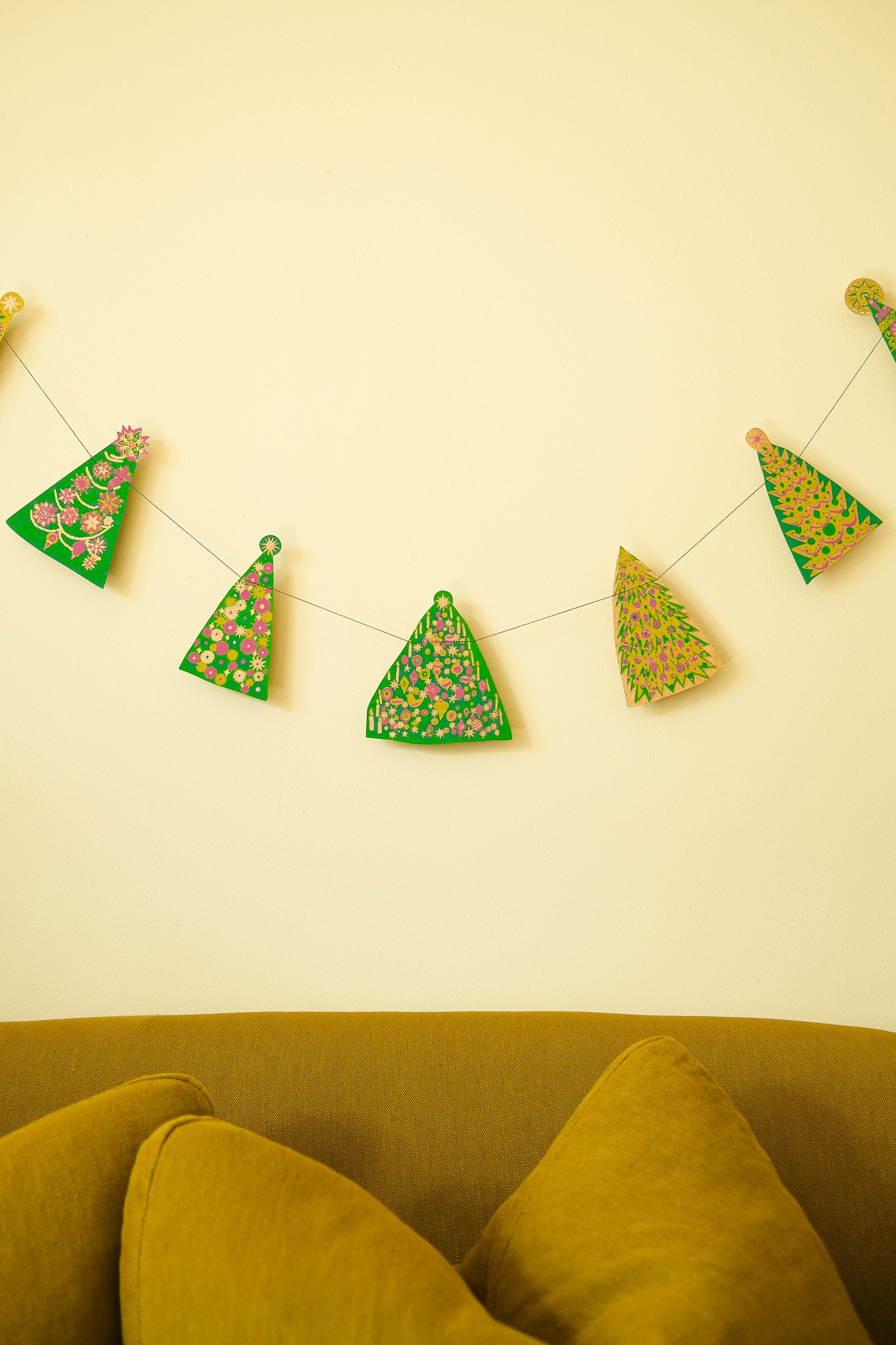 Midcentury Trees Sewn Garland