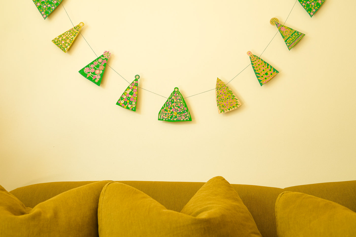 Midcentury Trees Sewn Garland