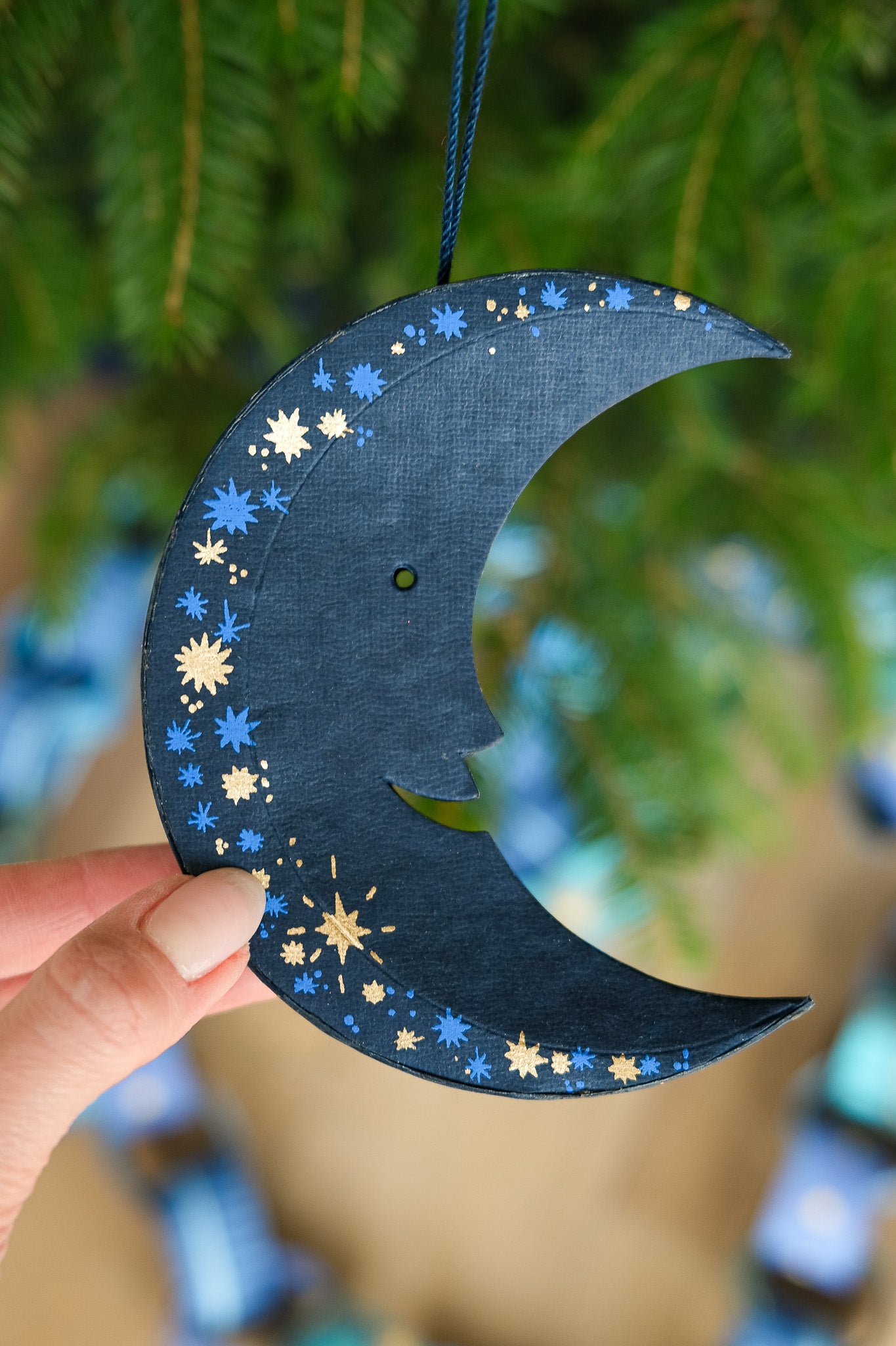 Midnight Man on the Moon Board Ornament
