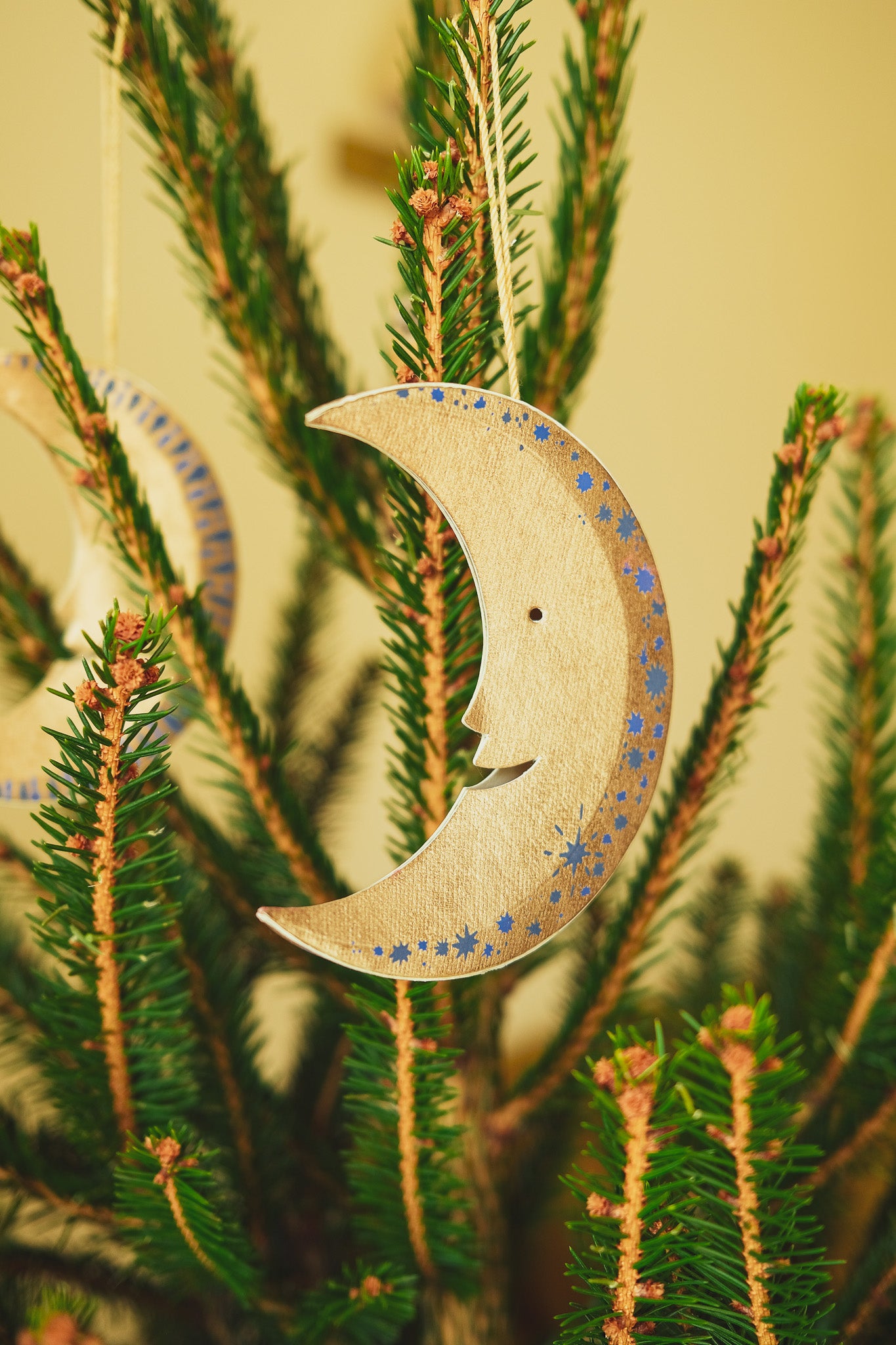 Shimmering Man on the Moon Board Ornament