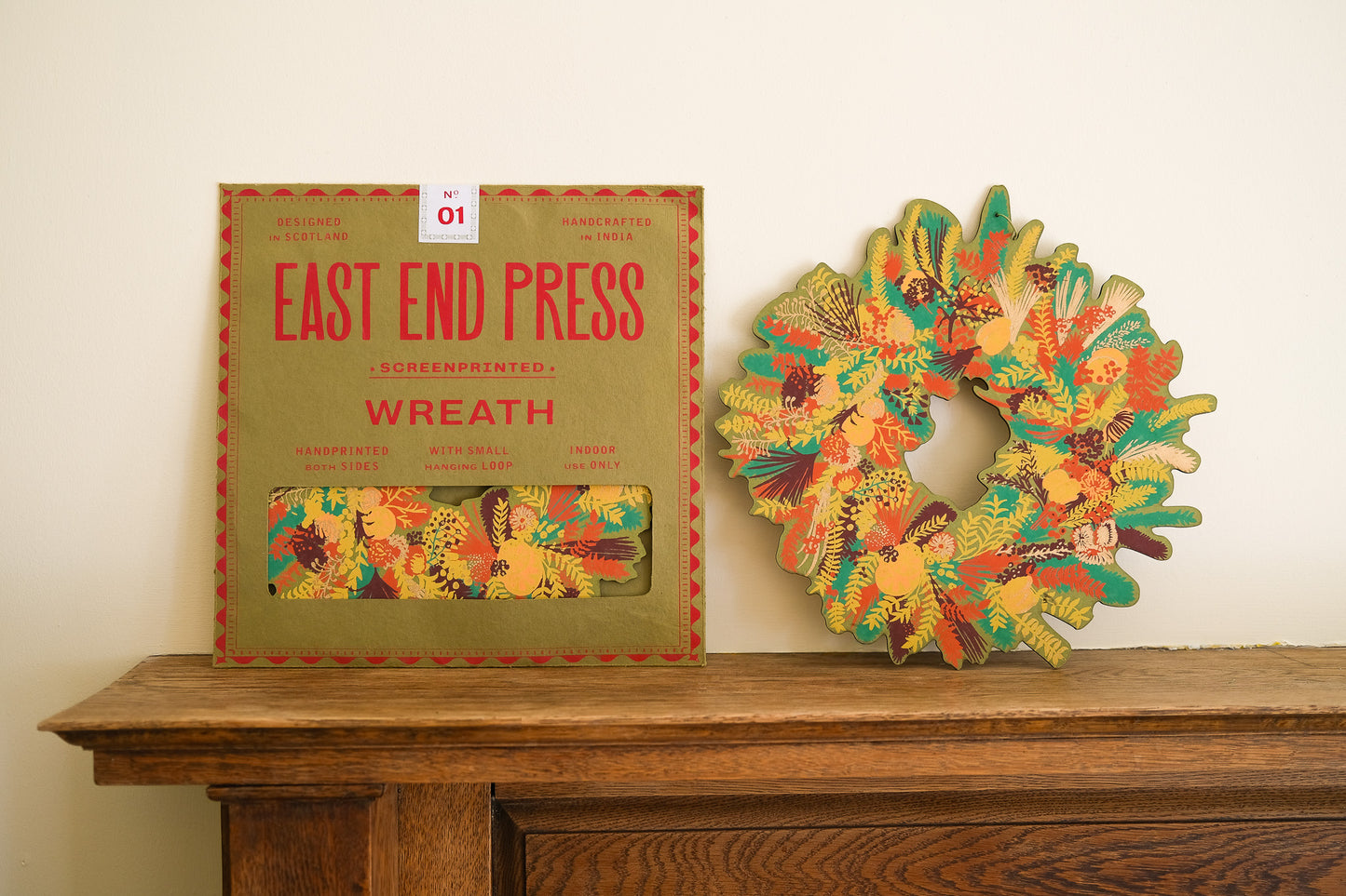 Winter Blooms Cotton Board Wreath