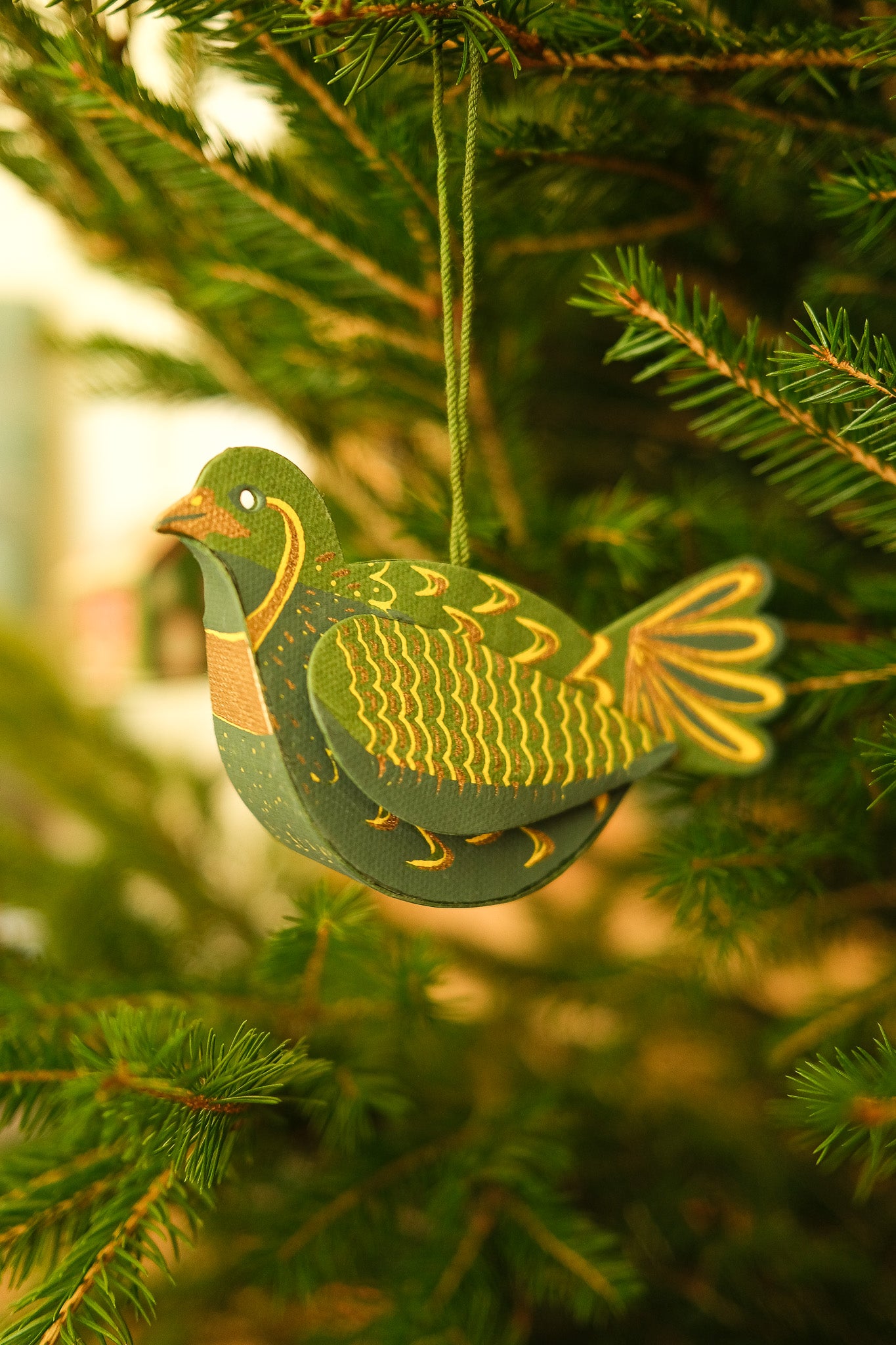Partridge Screen-Printed Board Decoration