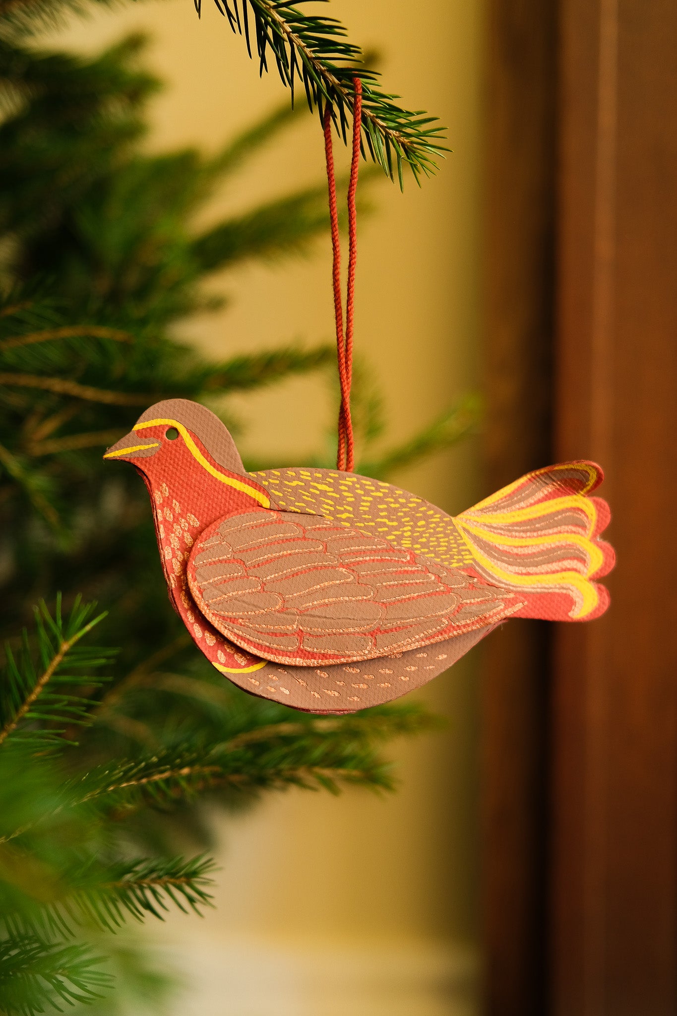 Robin Screen-Printed Board Decoration