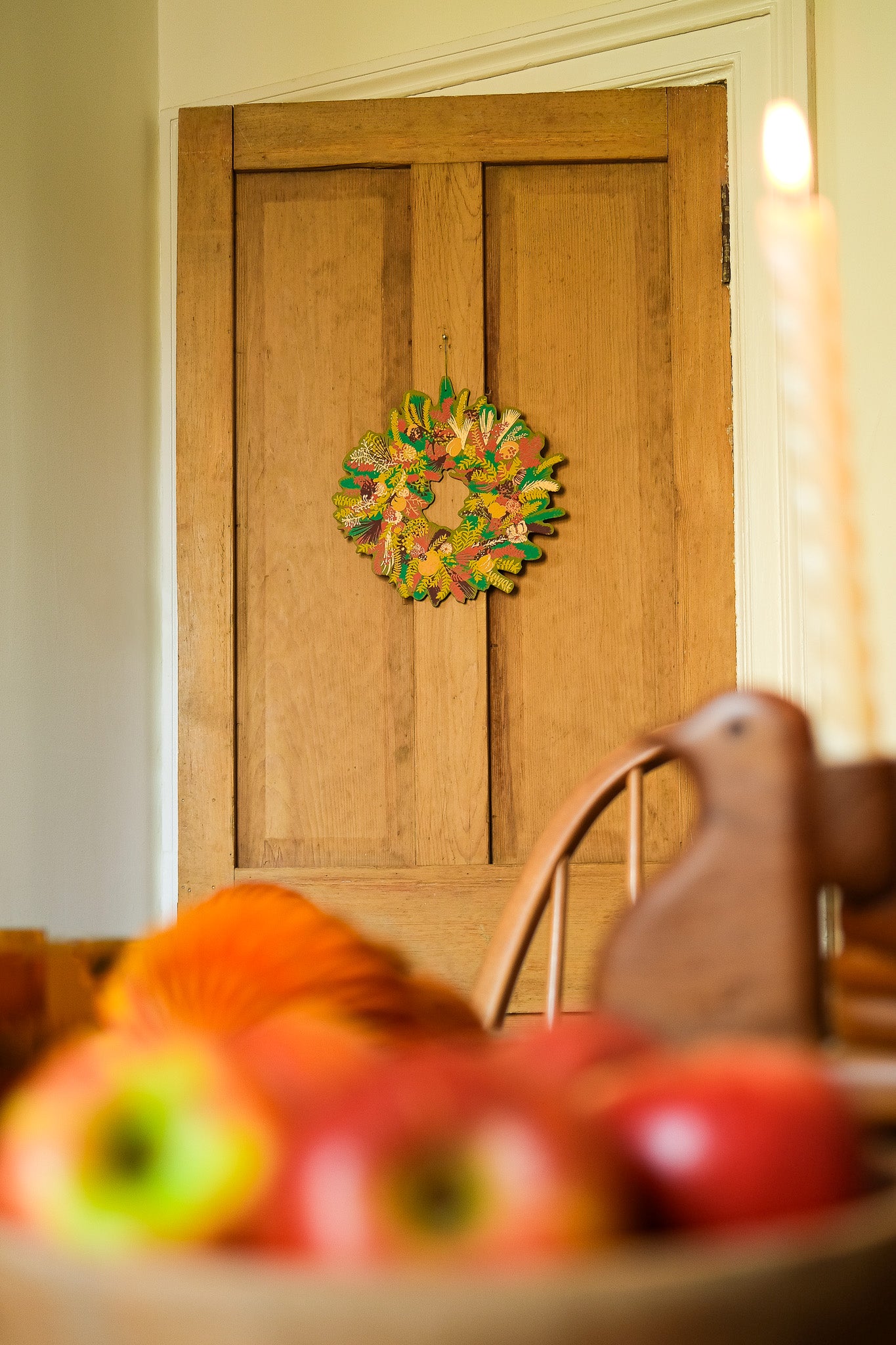 Winter Blooms Cotton Board Wreath