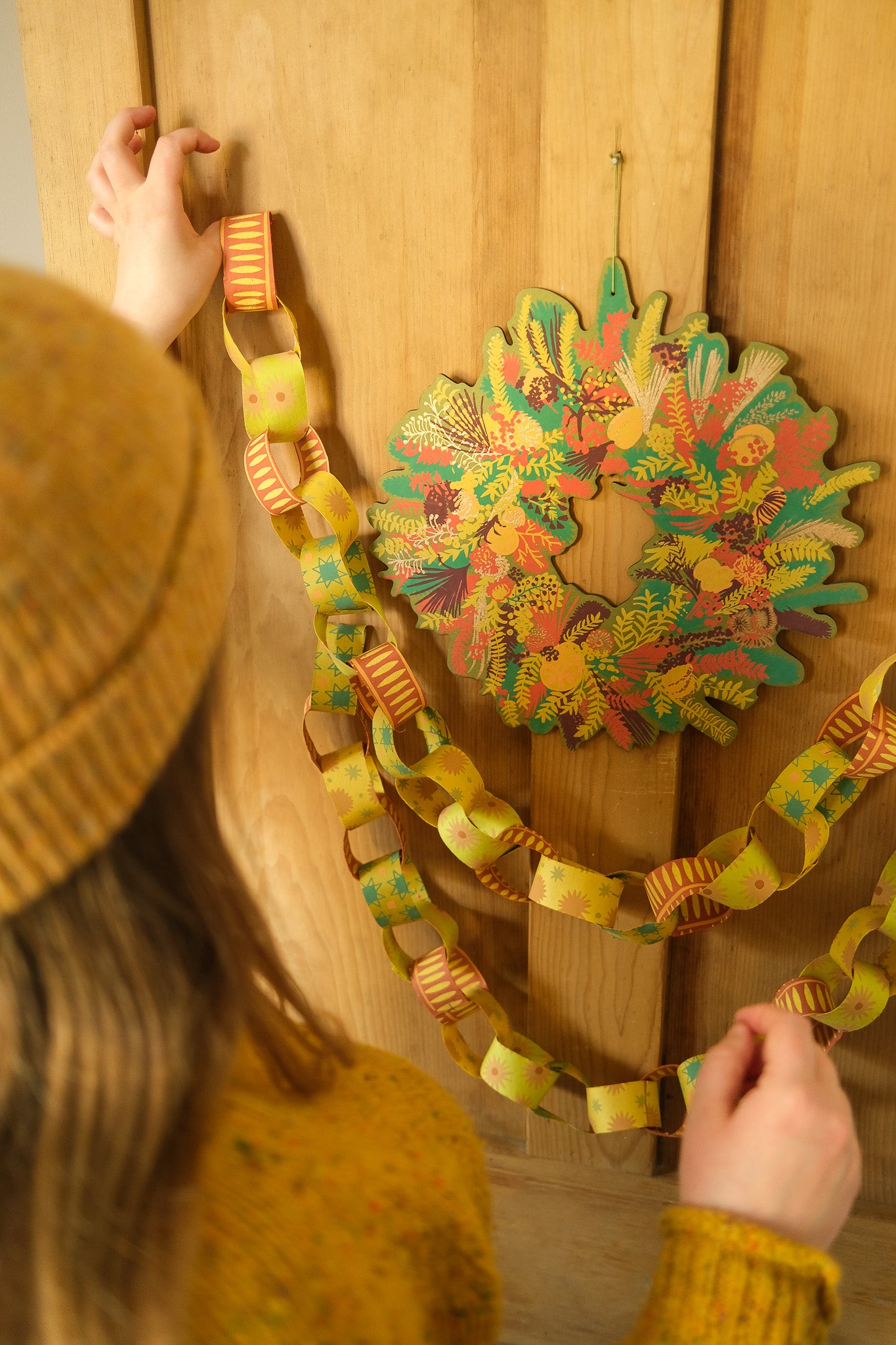 Winter Blooms Cotton Board Wreath