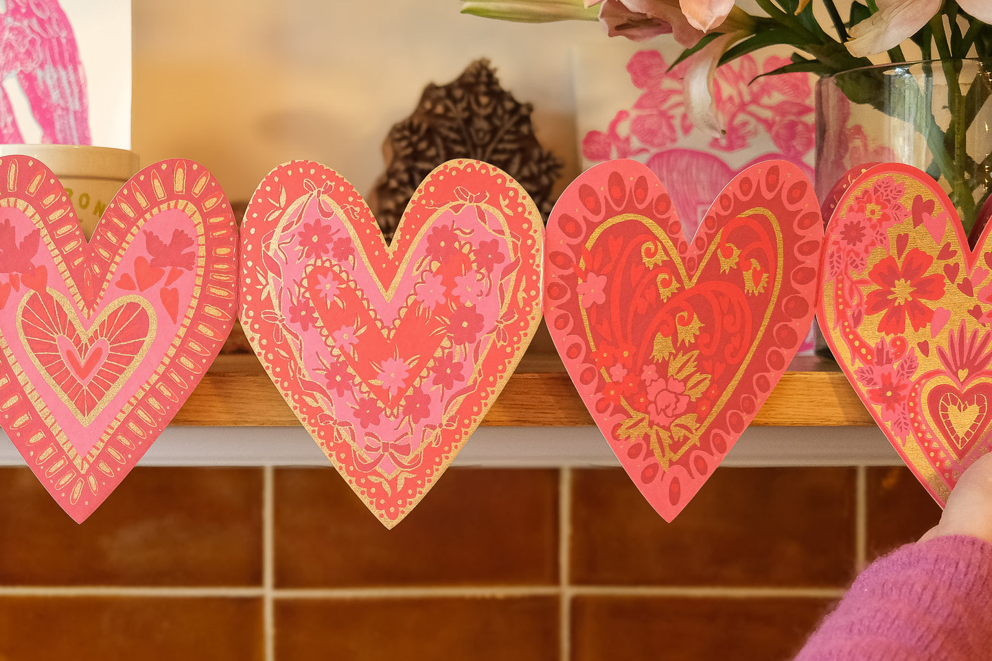 Hearts Concertina Garland