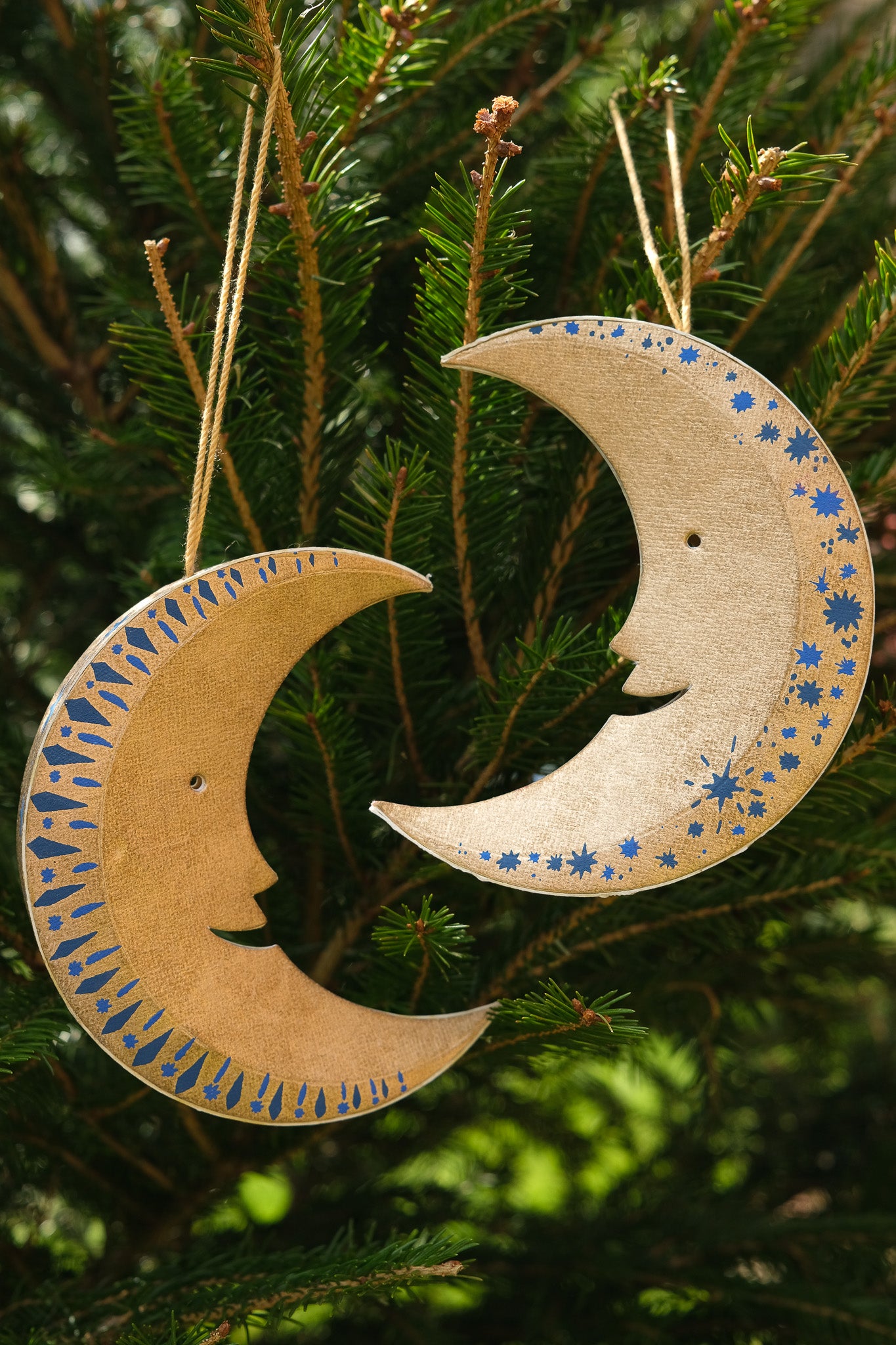 Golden Man on the Moon Board Ornament