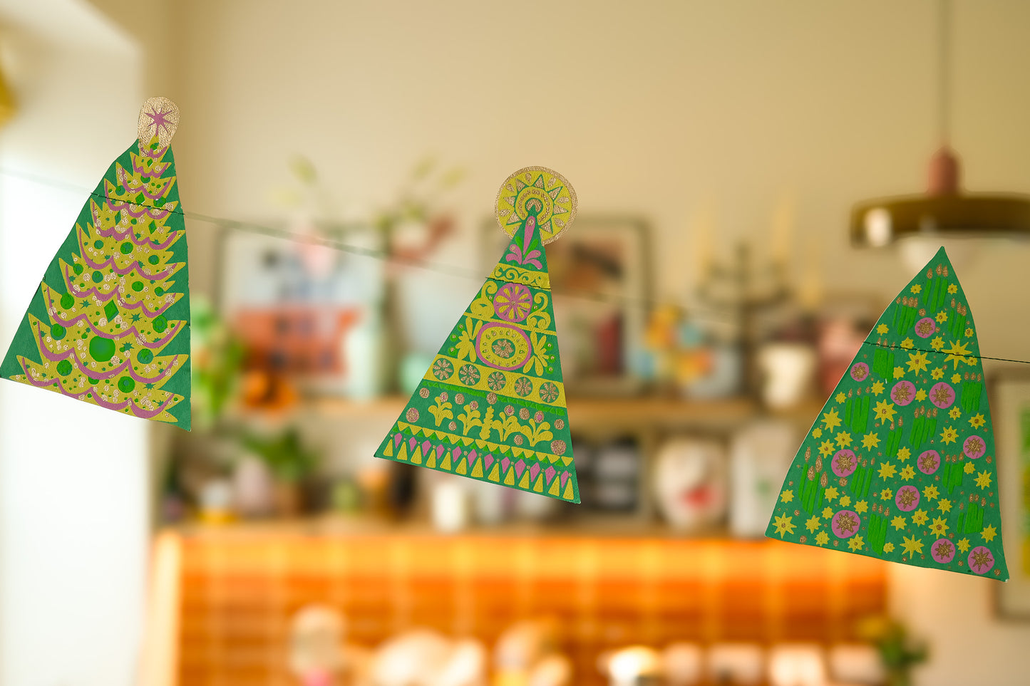 Midcentury Trees Sewn Garland