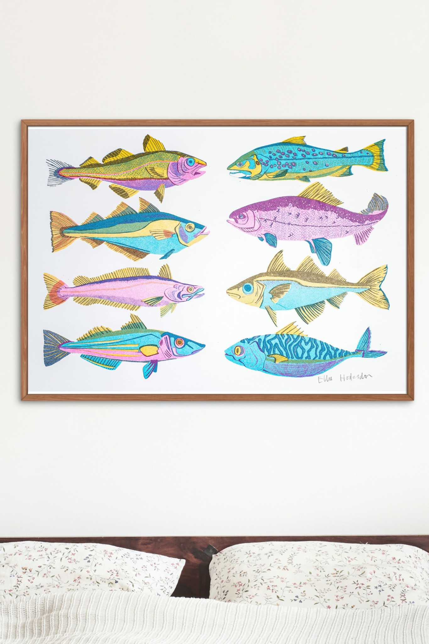 British Fish Risograph Print