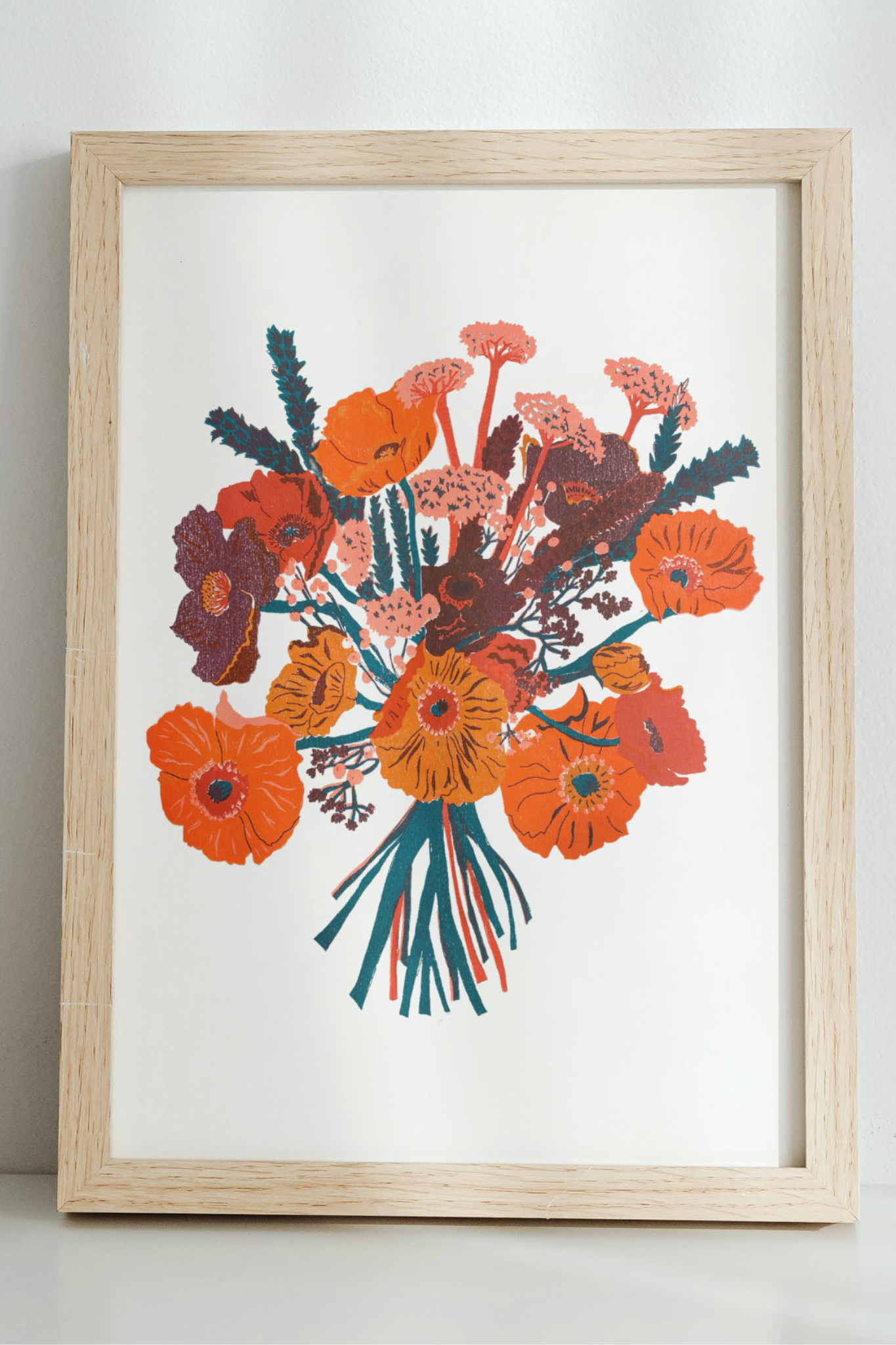 Flower Risograph Print