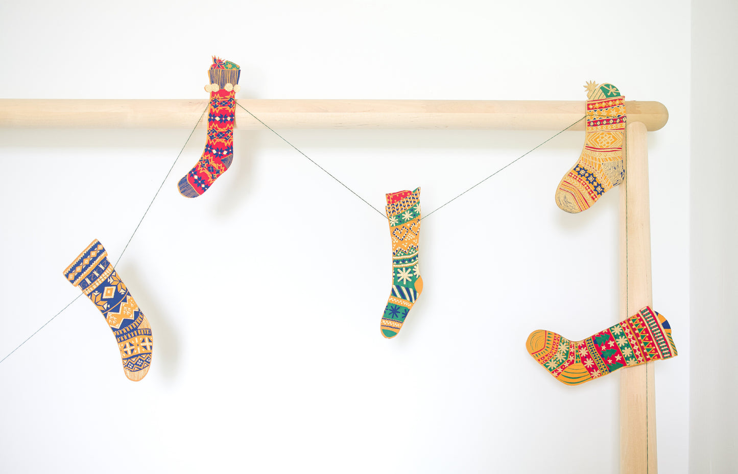 Festive Stockings Sewn Garland