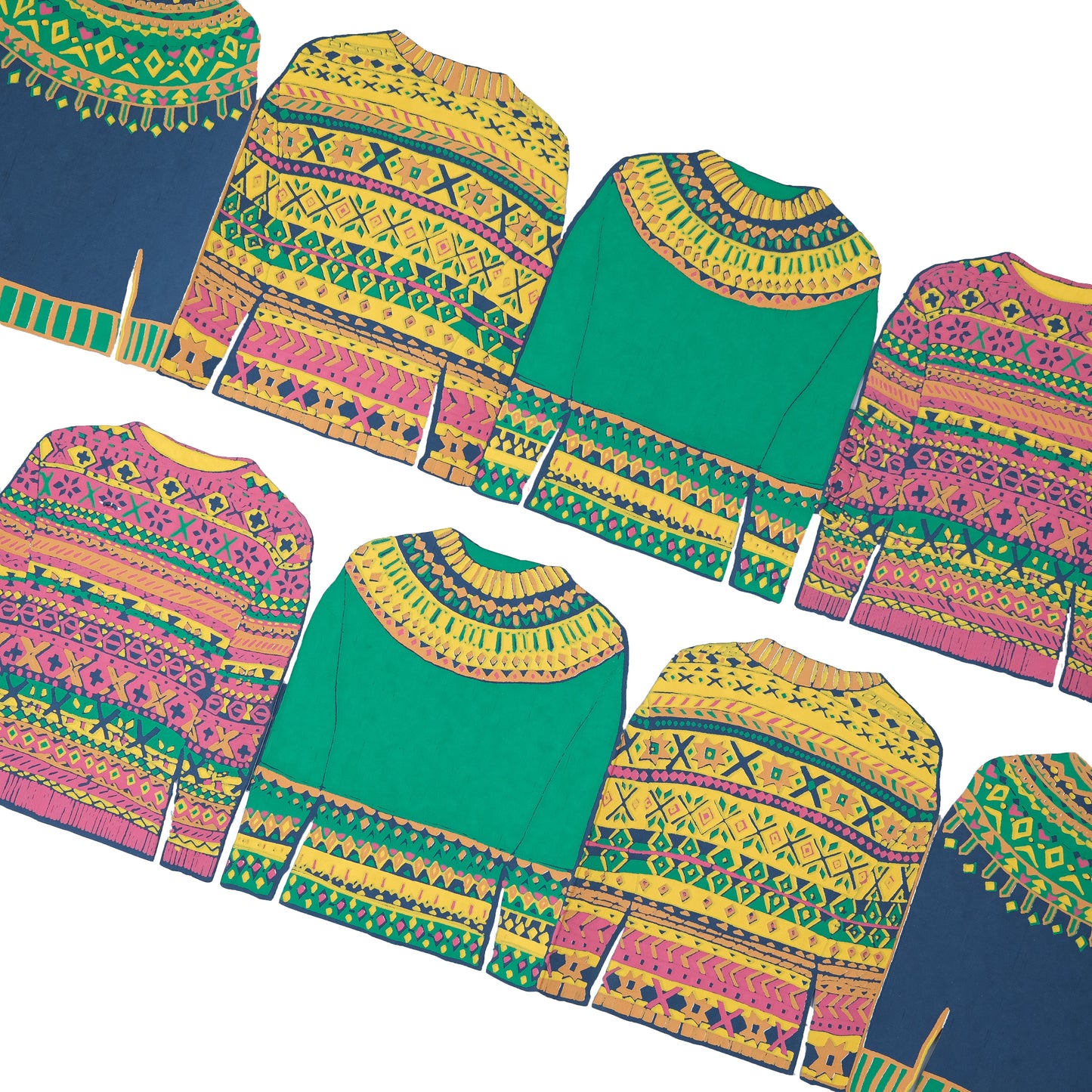 Fairisle Sweaters Concertina Garland