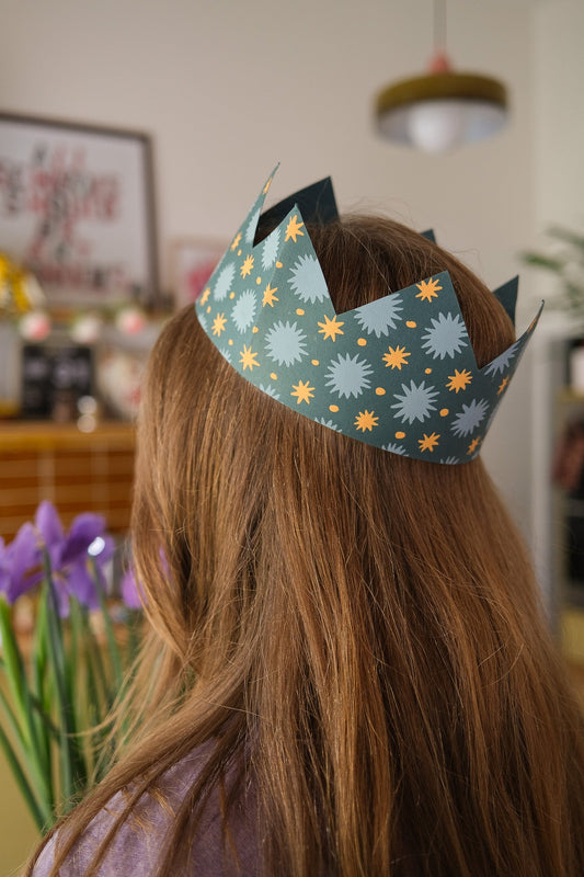 Blue & Yellow Paper Crowns