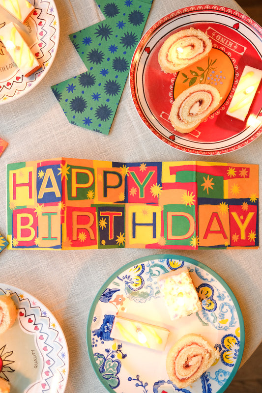 HAPPY BIRTHDAY CONCERTINA GREETING CARD