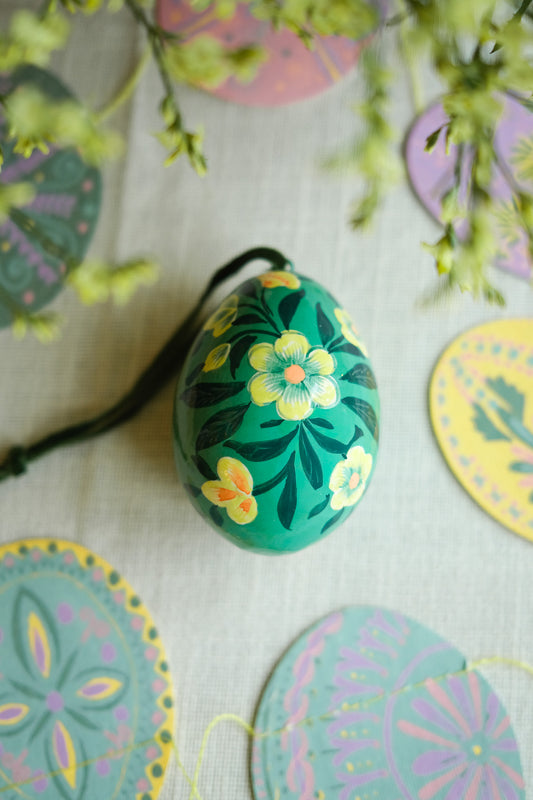 Floral Blue Egg