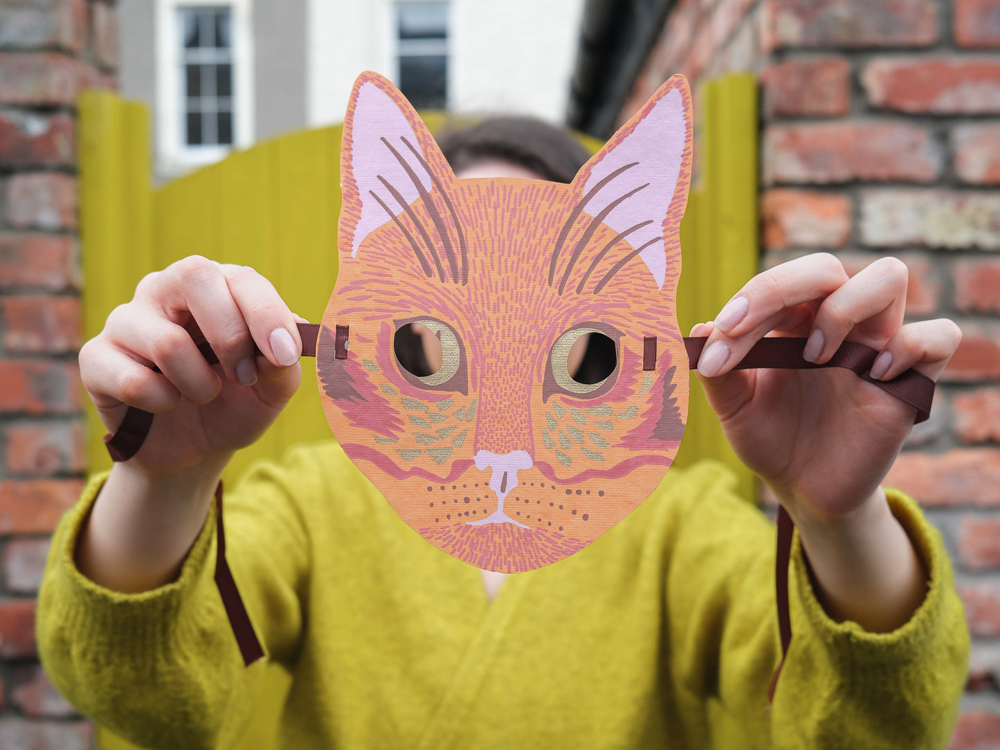 Cat Mask Greeting Card