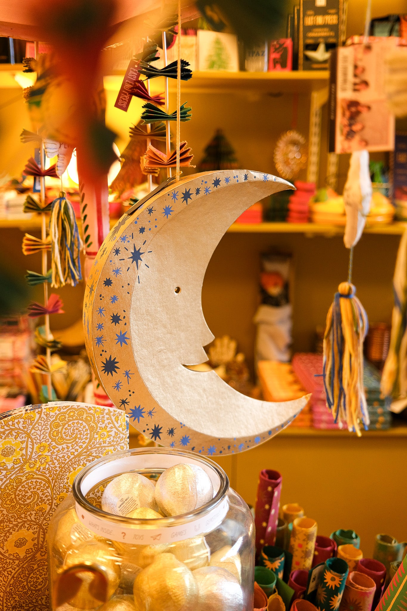 Large Shimmering Man on the Moon Board Decoration