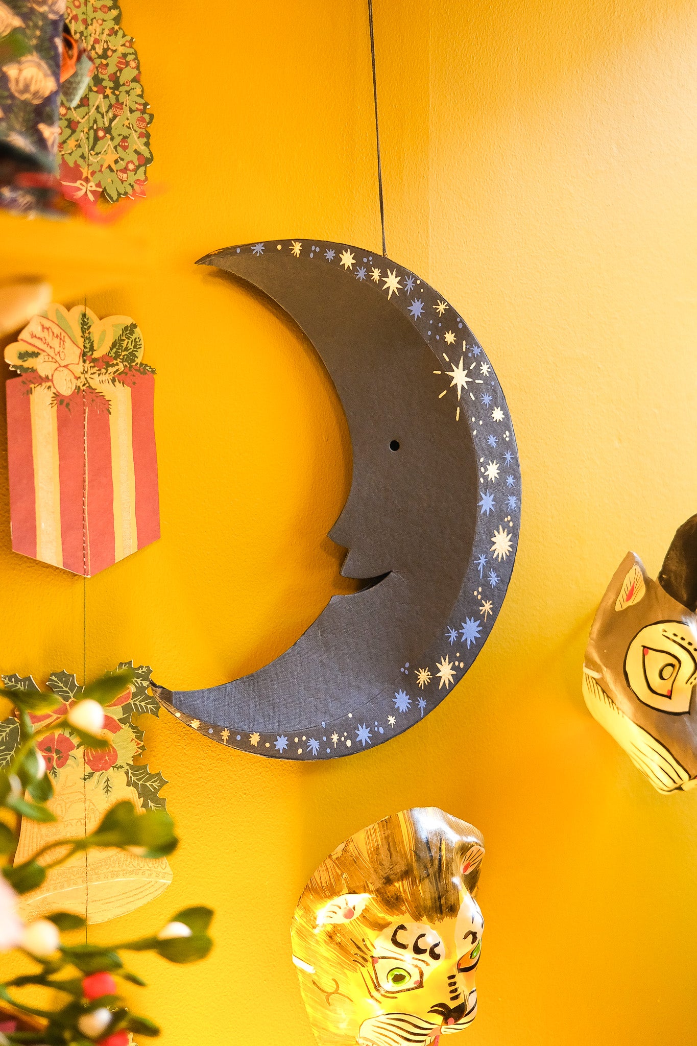 Large Midnight Man on the Moon Board Decoration