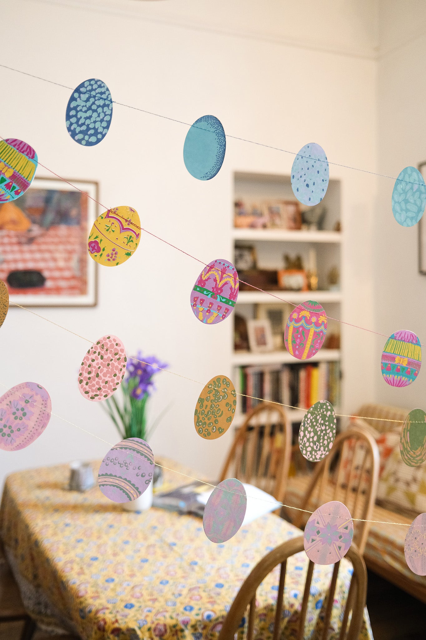 Pink Speckled Eggs Sewn Garland