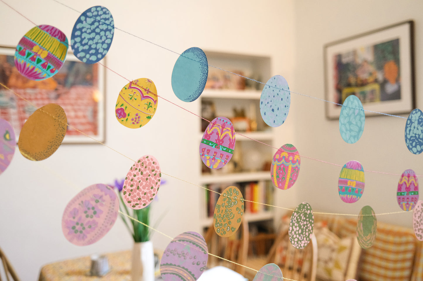 Blue Speckled Eggs Sewn Garland