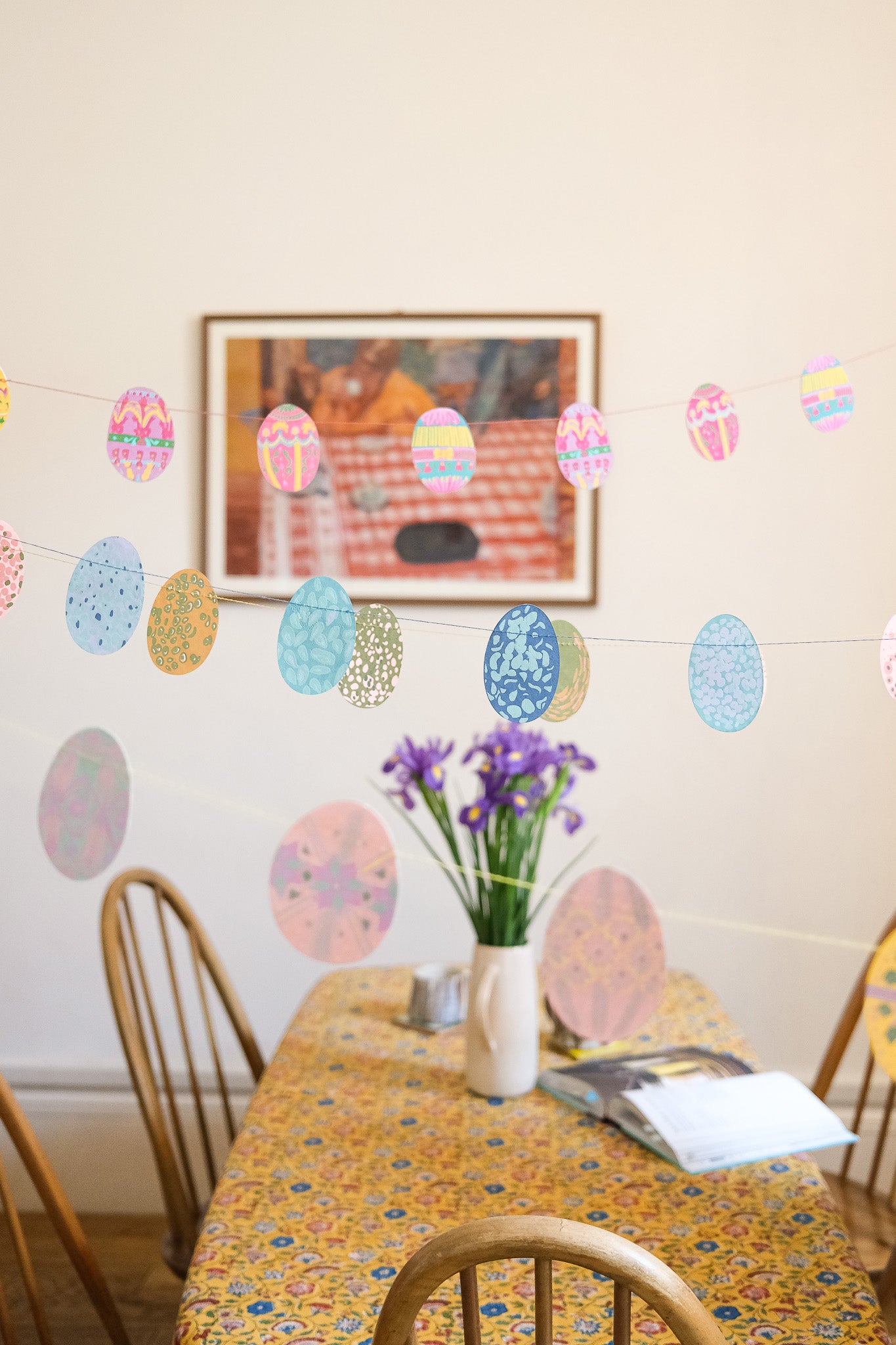 Blue Speckled Eggs Sewn Garland