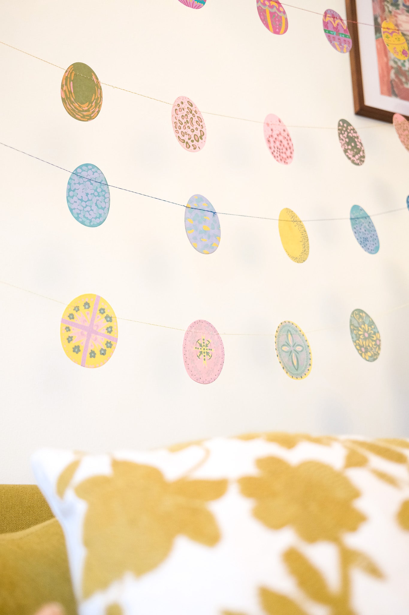 Blue Speckled Eggs Sewn Garland