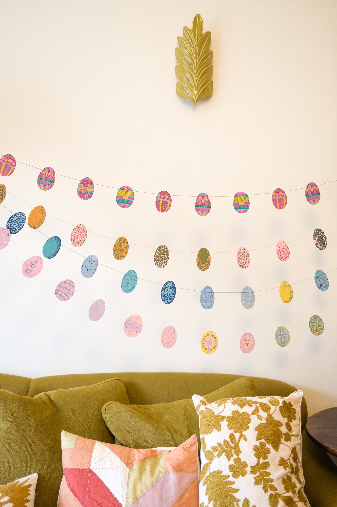 Pink Speckled Eggs Sewn Garland