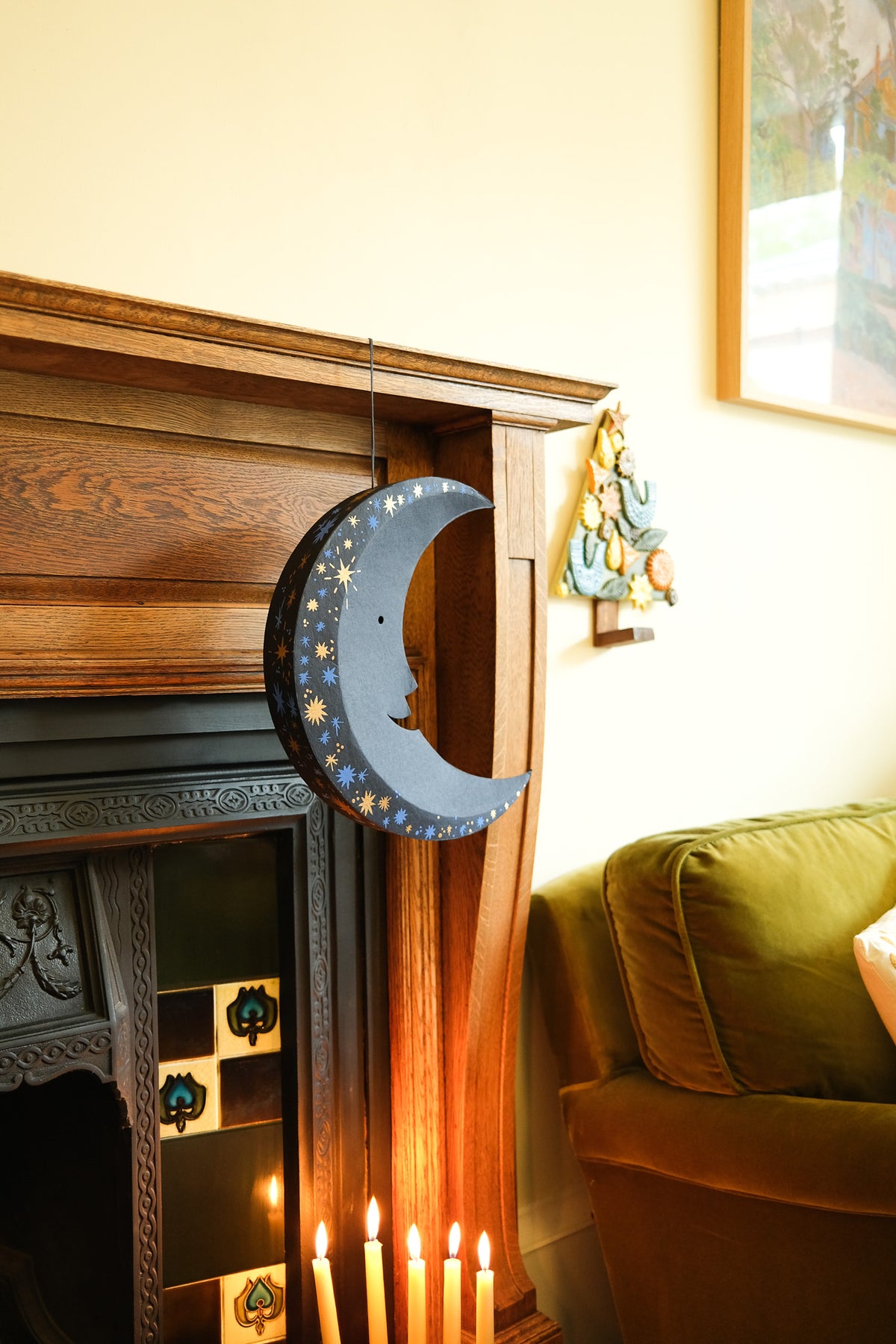 Large Midnight Man on the Moon Board Decoration