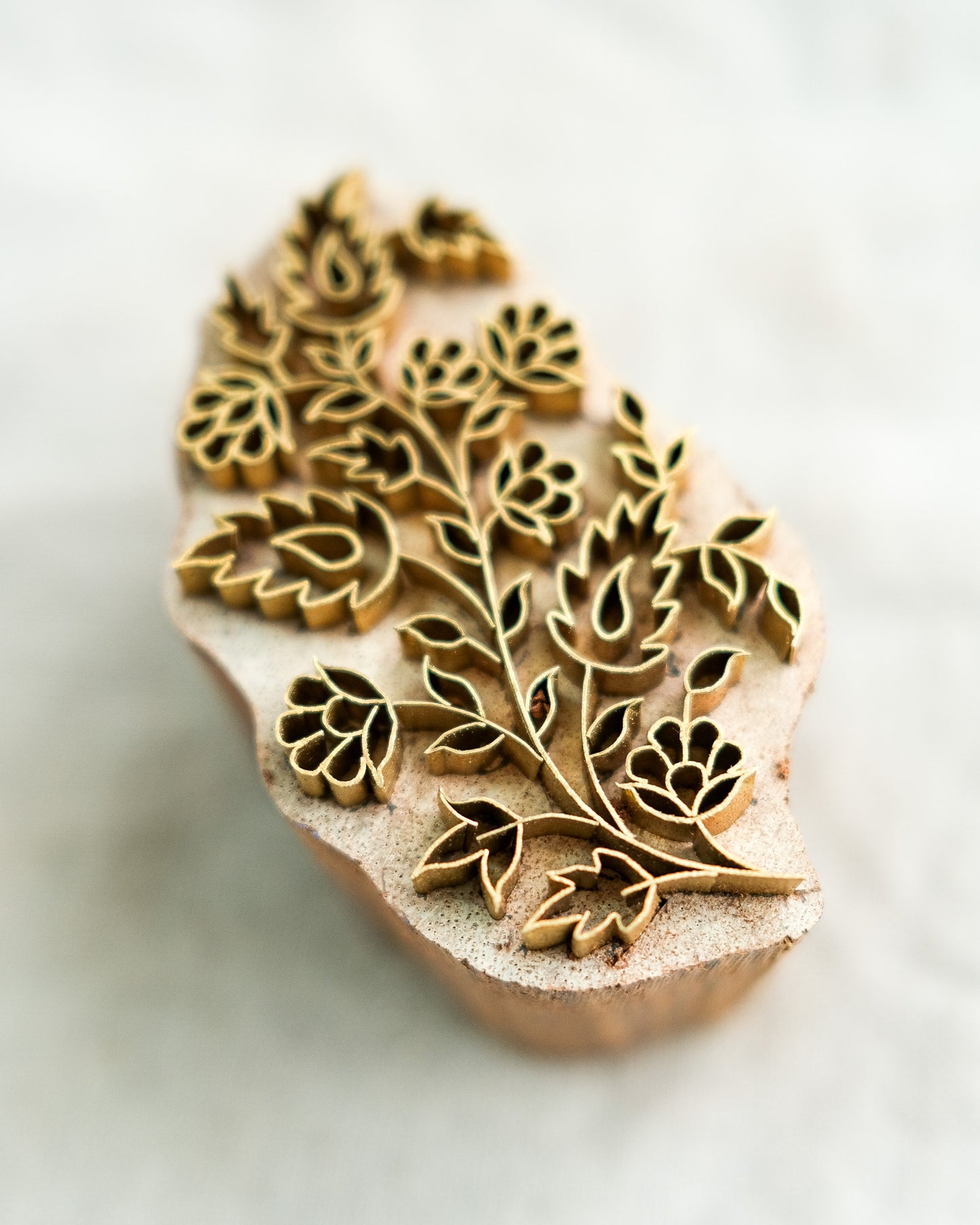 Garden Flowers Brass Block