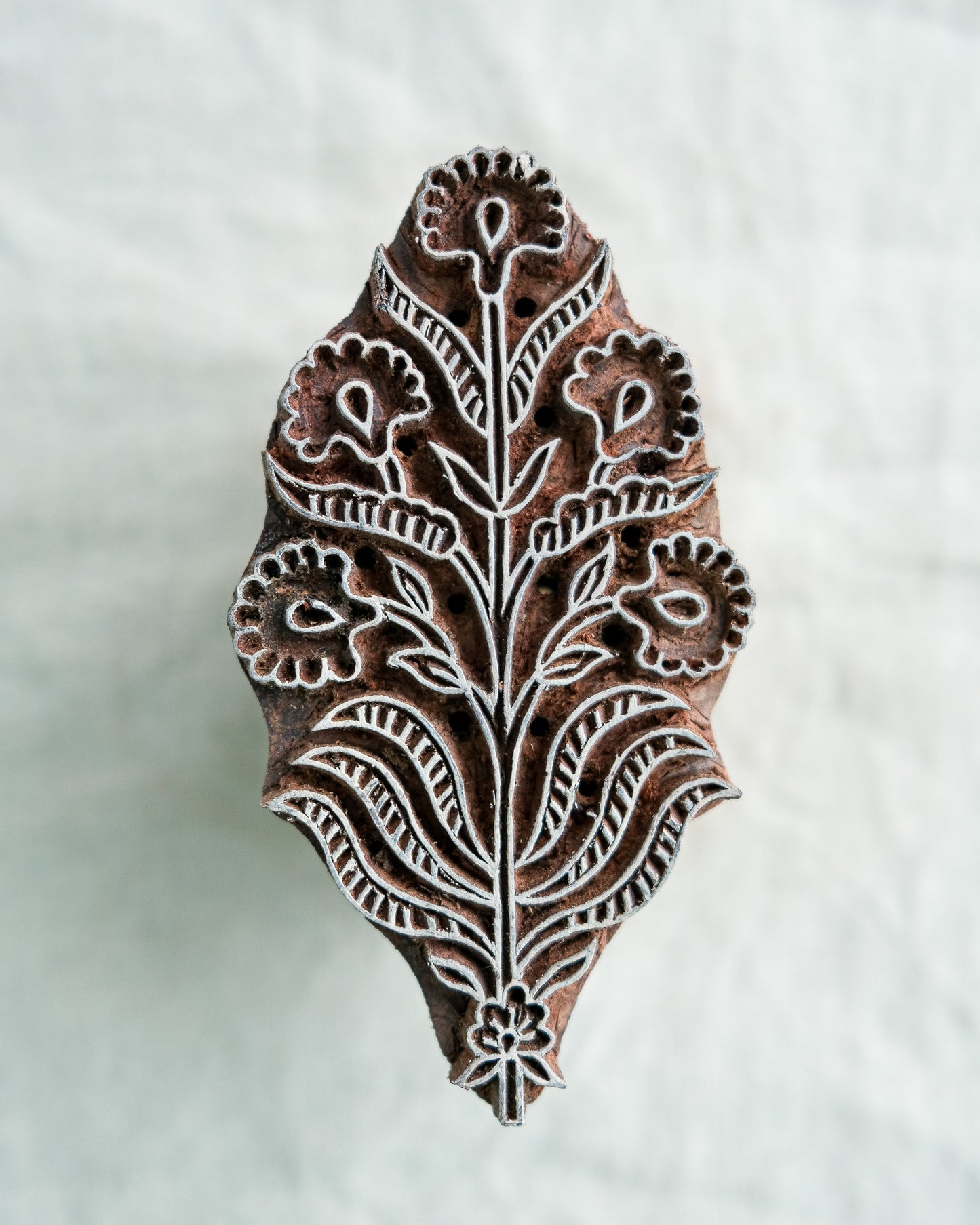 Leafy Flowers Printing Block