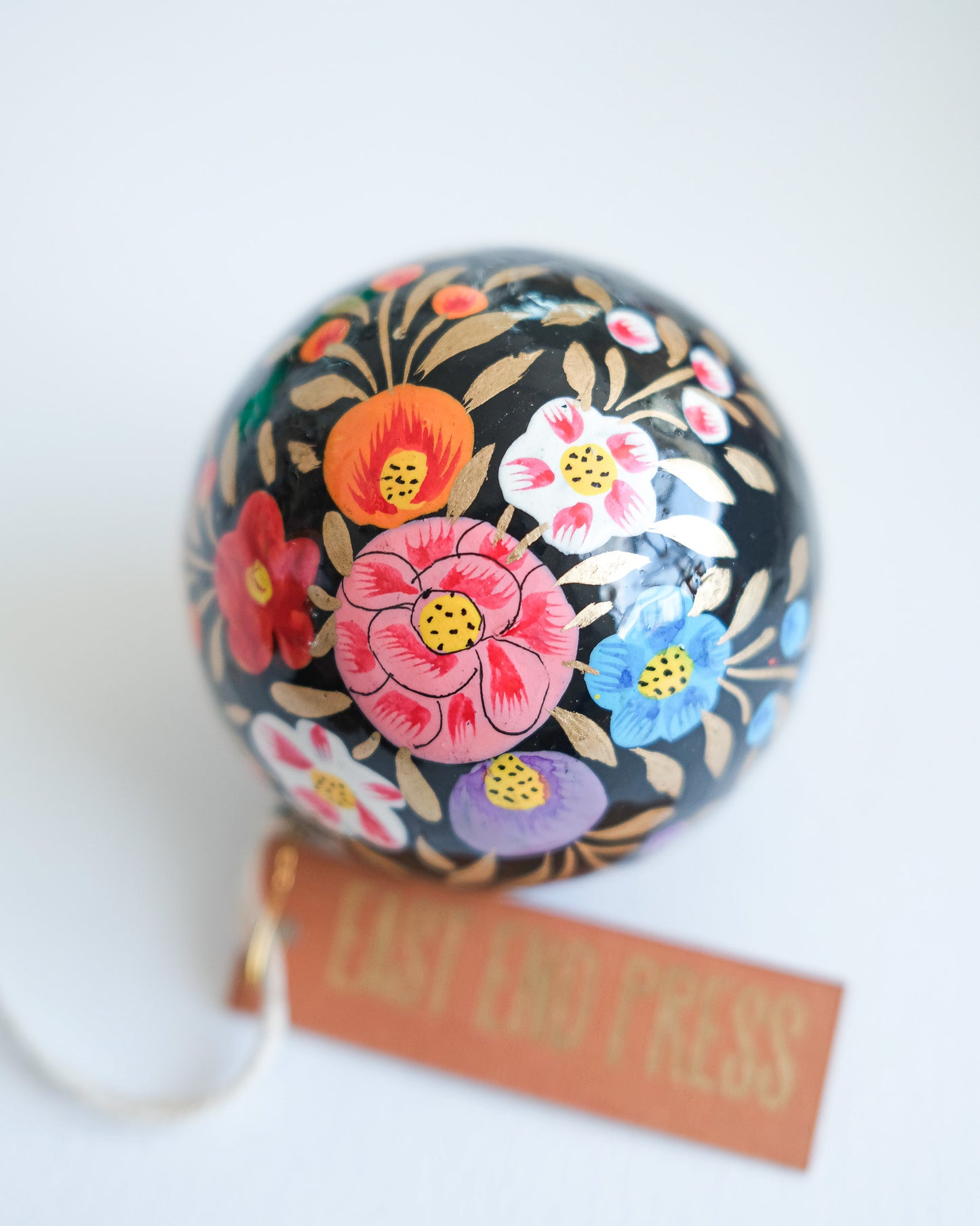 Black Floral Bauble