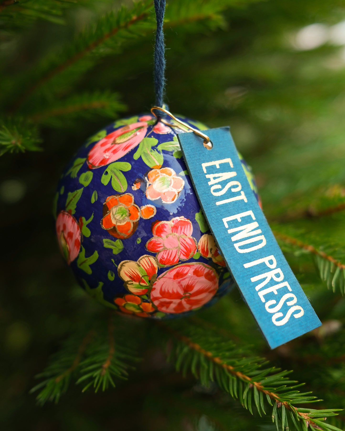 Dark Blue Blossoms Bauble