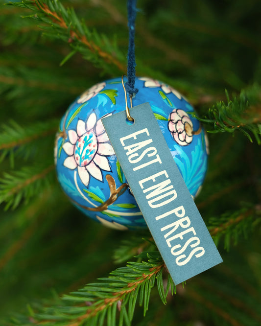 Cobalt Blue Flowers Bauble