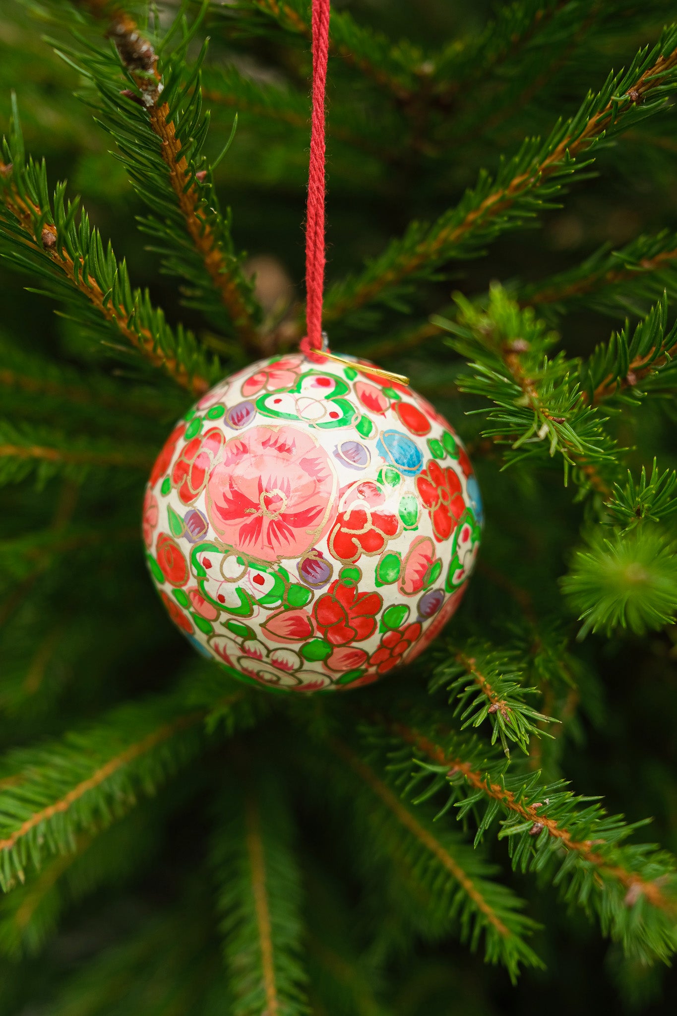 Crimson Flowers Bauble