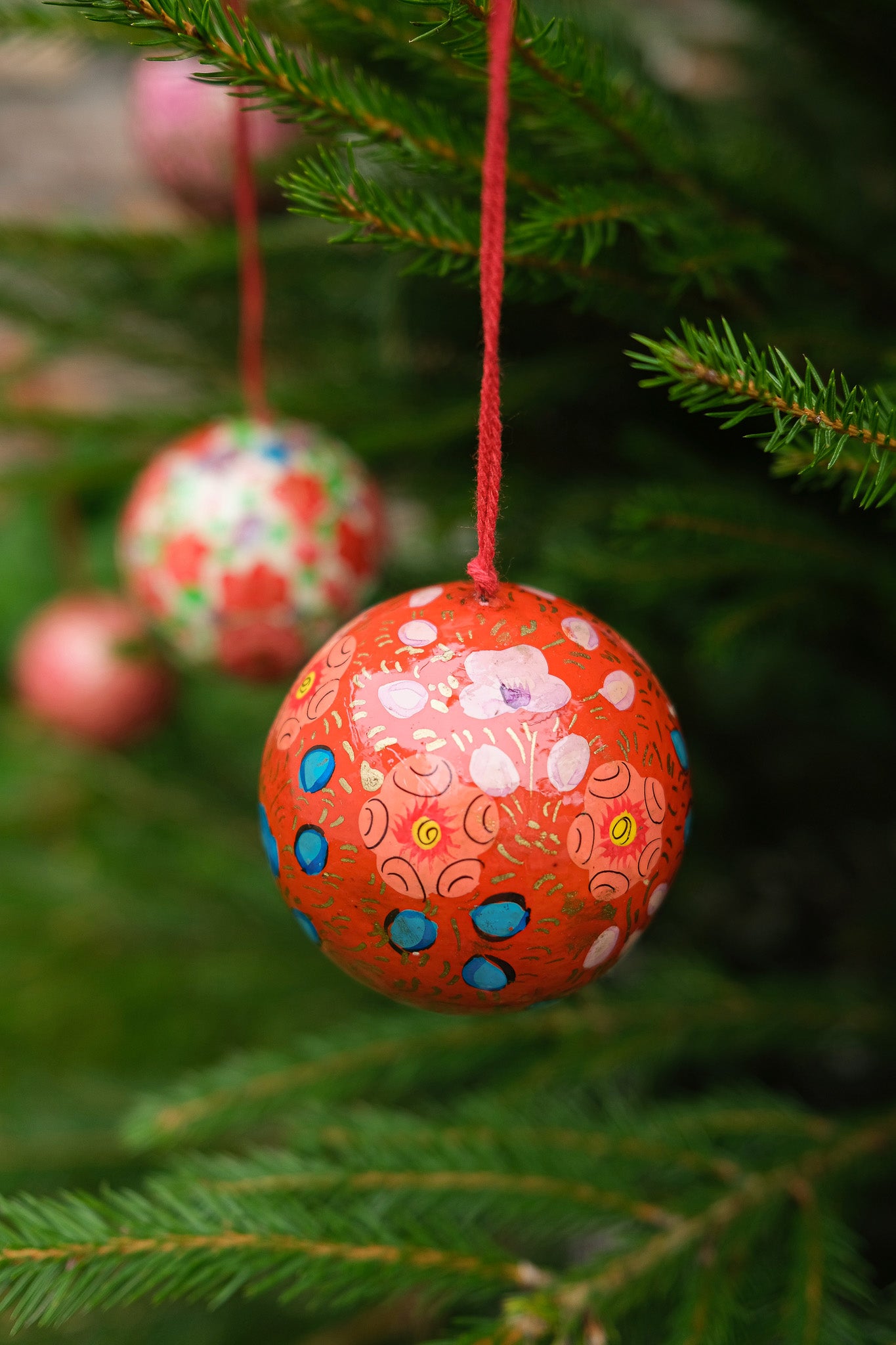 Scarlet Red and Blue Bauble