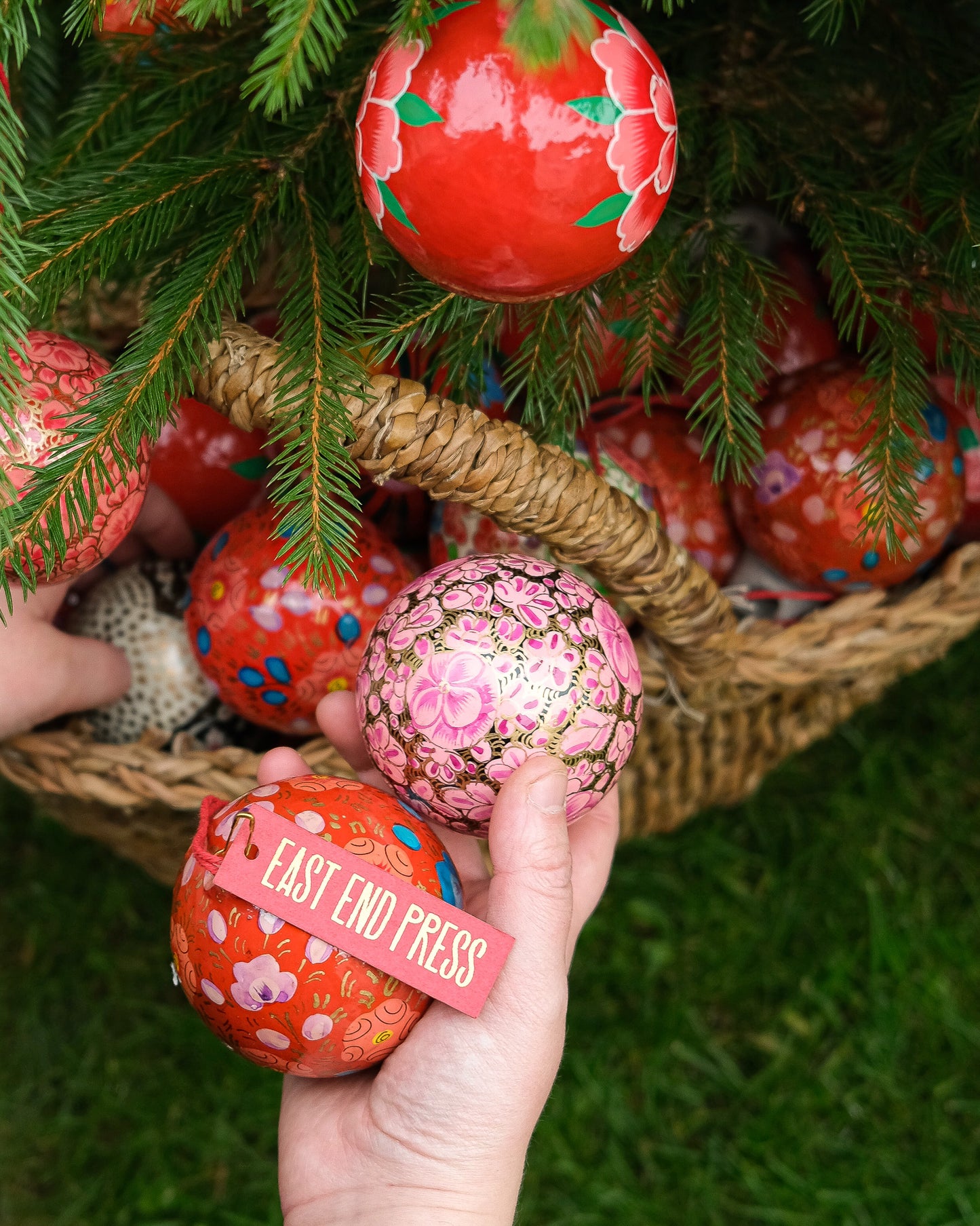 Scarlet Red and Blue Bauble