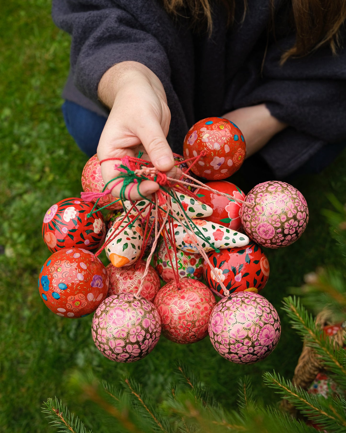 Scarlet Red and Blue Bauble