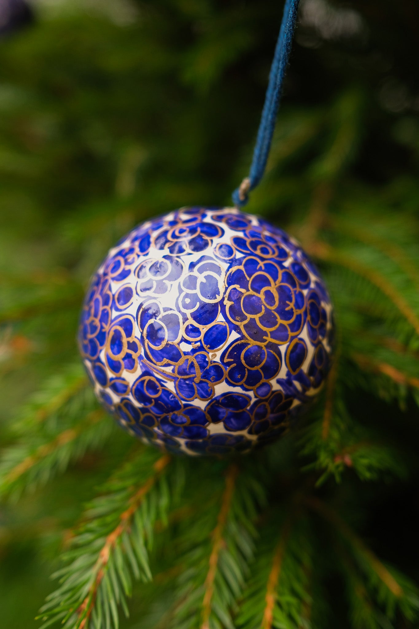 Midnight Blue and Gold Bauble