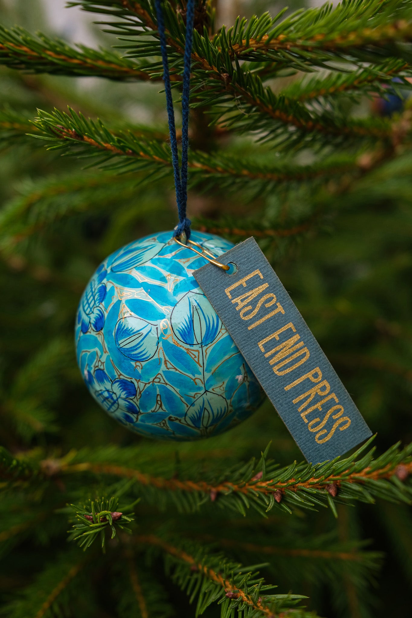 Sky Blue and Gold Bauble