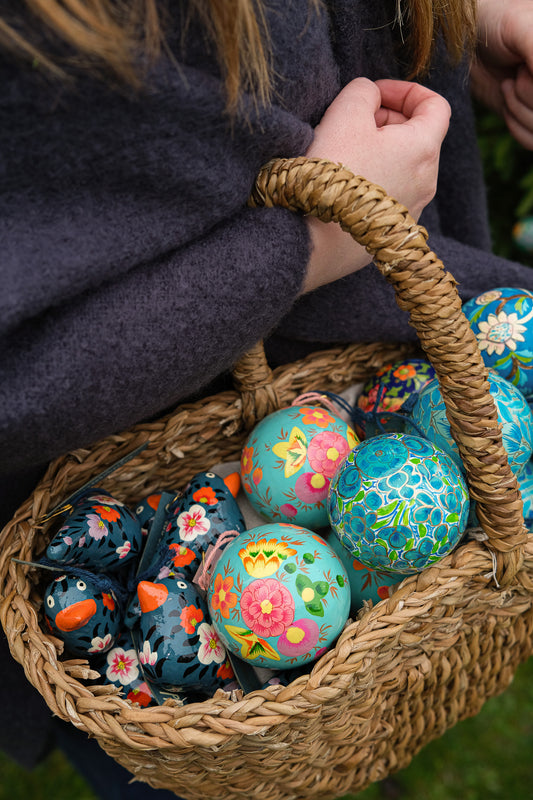 Turquoise Flowers Bauble