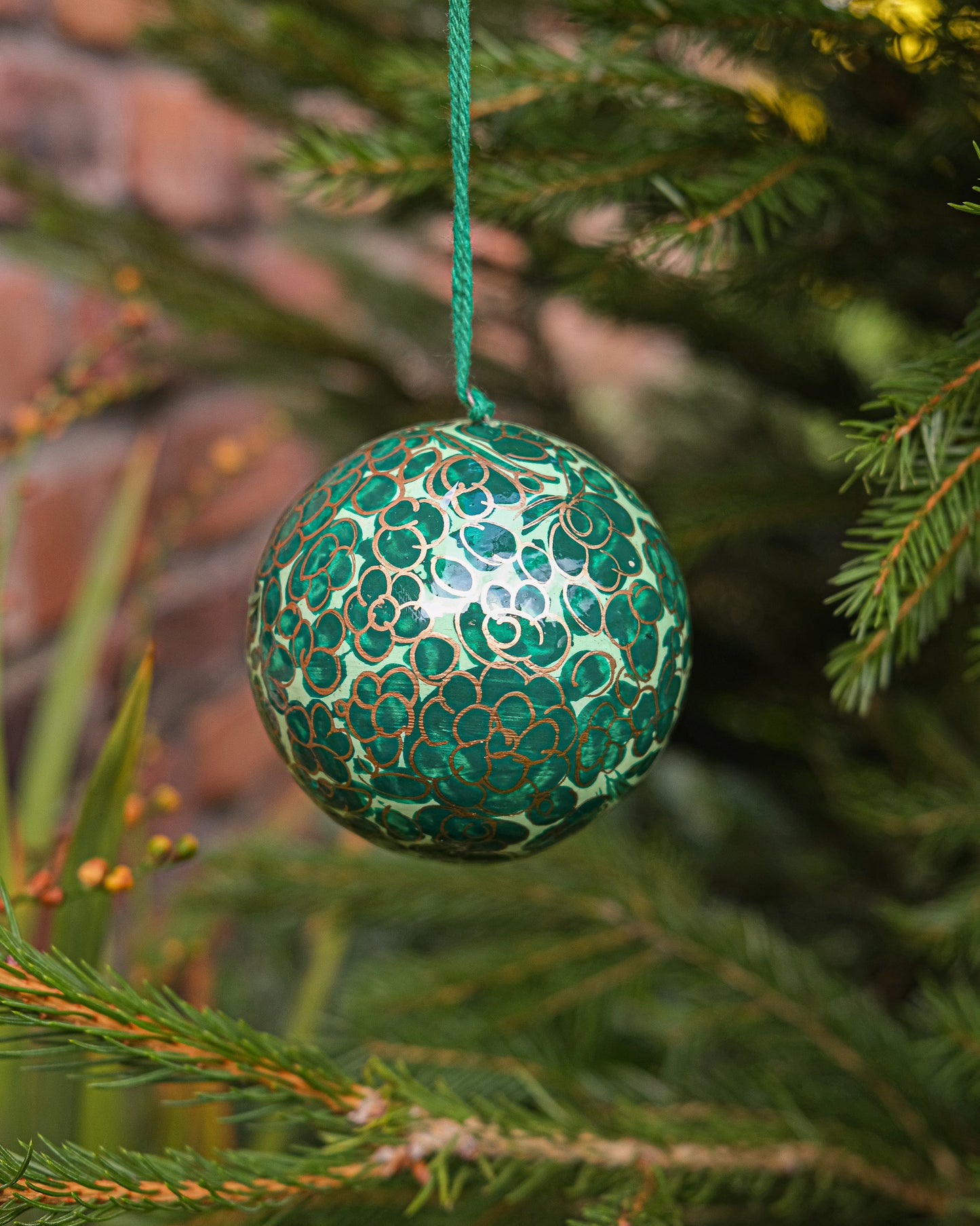 Emerald Green and Gold Bauble