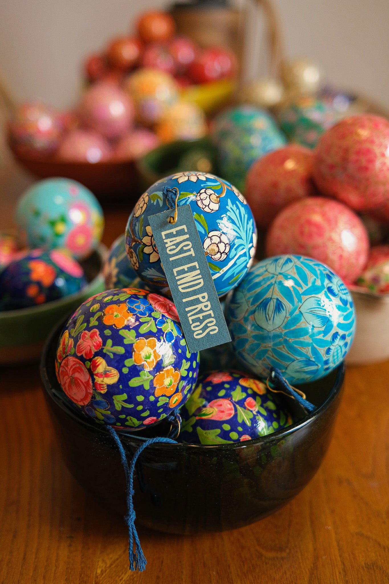 Dark Blue Blossoms Bauble