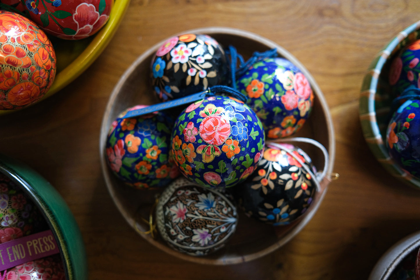 Dark Blue Blossoms Bauble