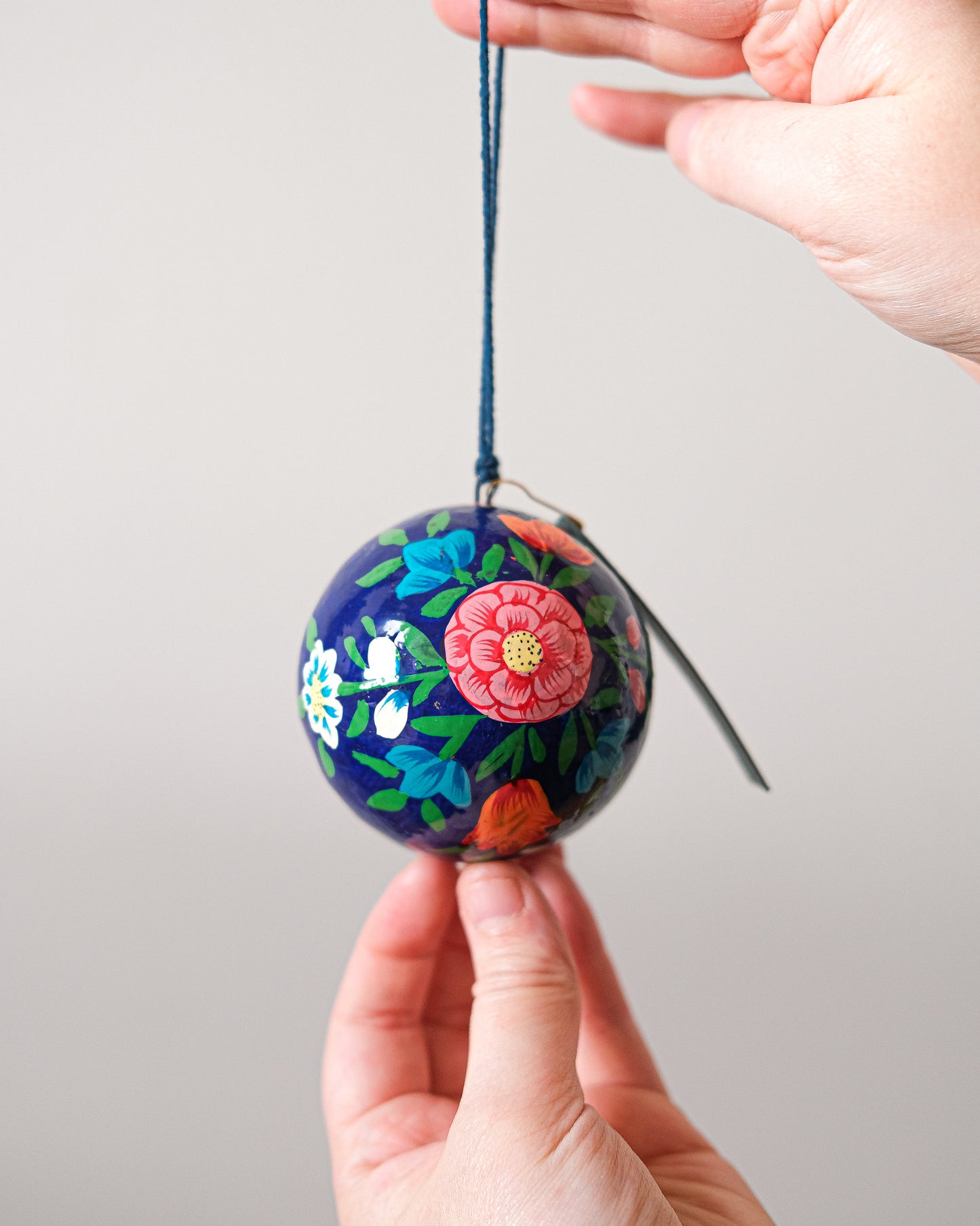 Dark Blue Blossoms Bauble