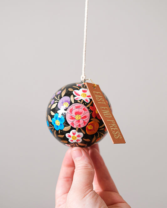 Black Floral Bauble